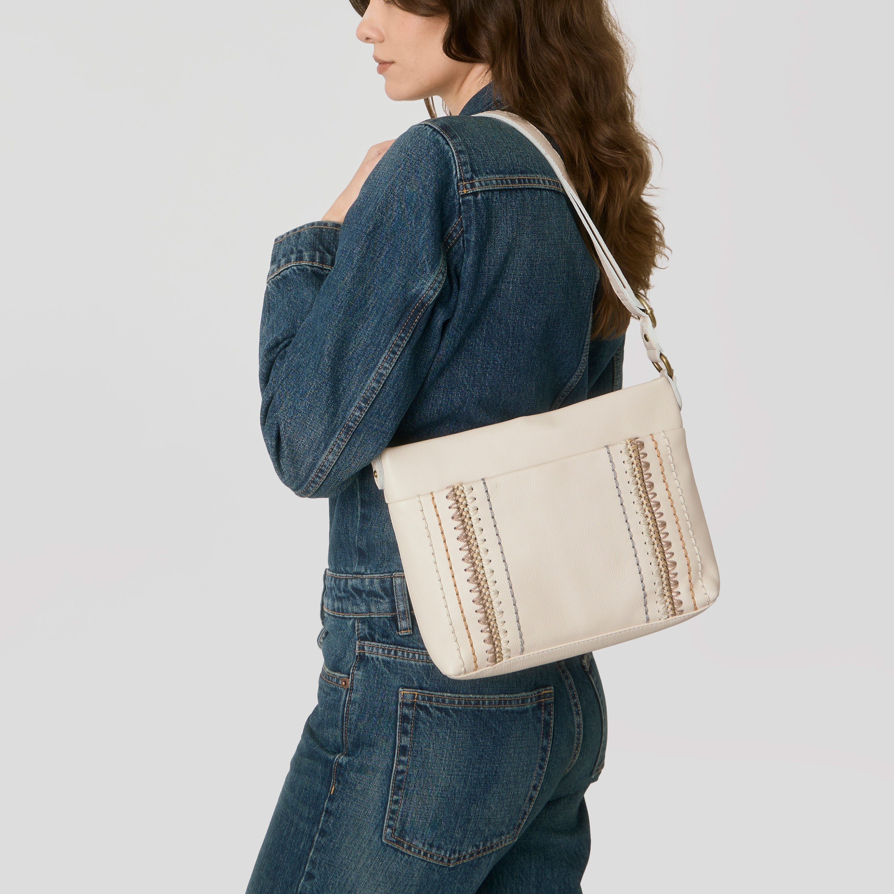 The Sak Melrose Crossbody - Leather - Stone Neutral Seminyak