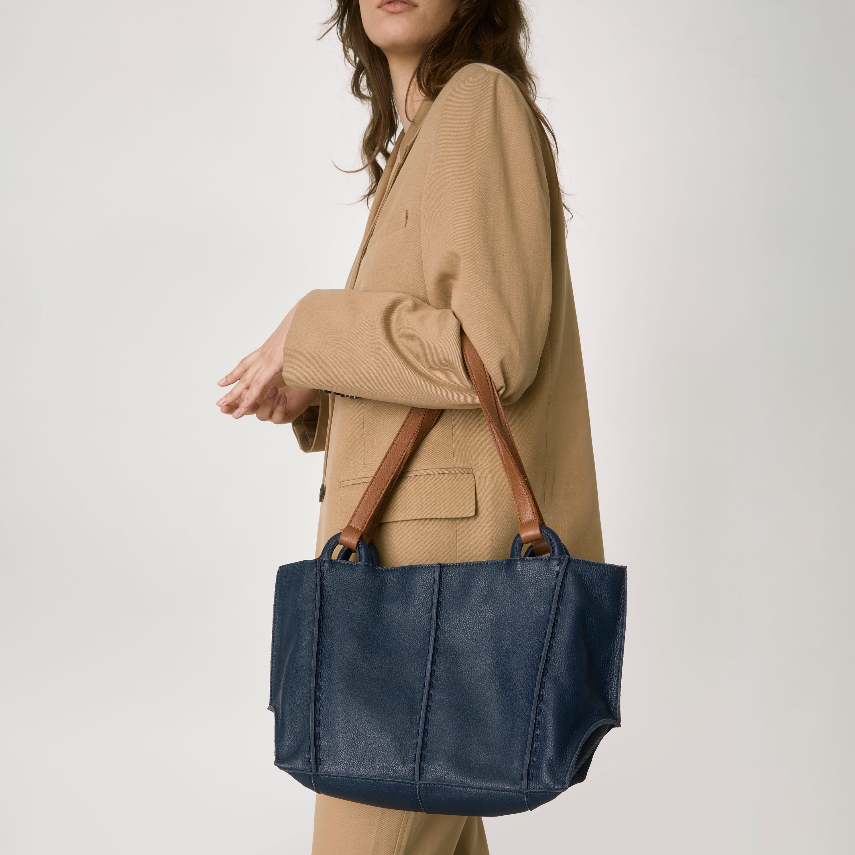 The Sak Los Feliz Satchel - Leather - Indigo