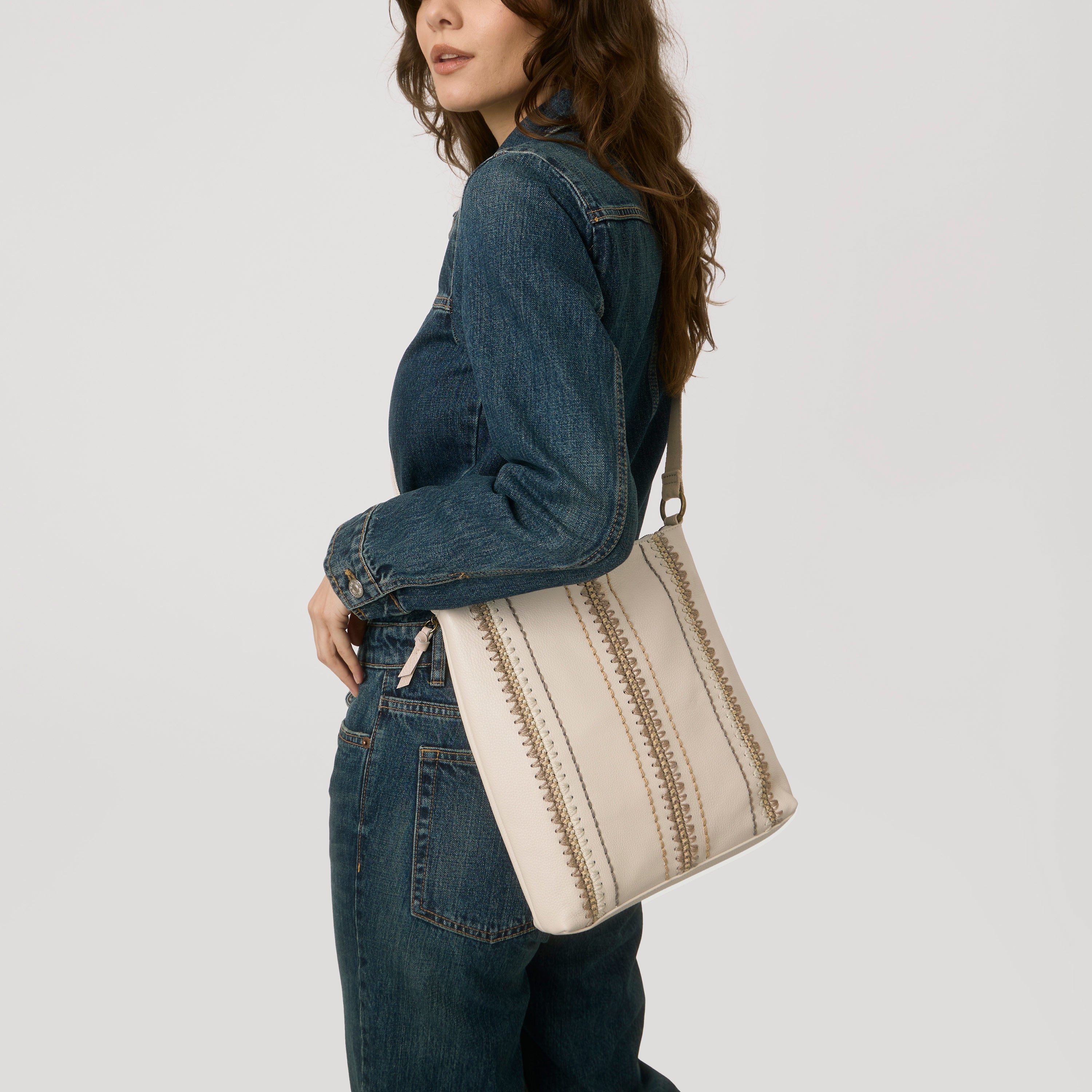The Sak Lucia Crossbody - Leather - Stone Neutral Seminyak
