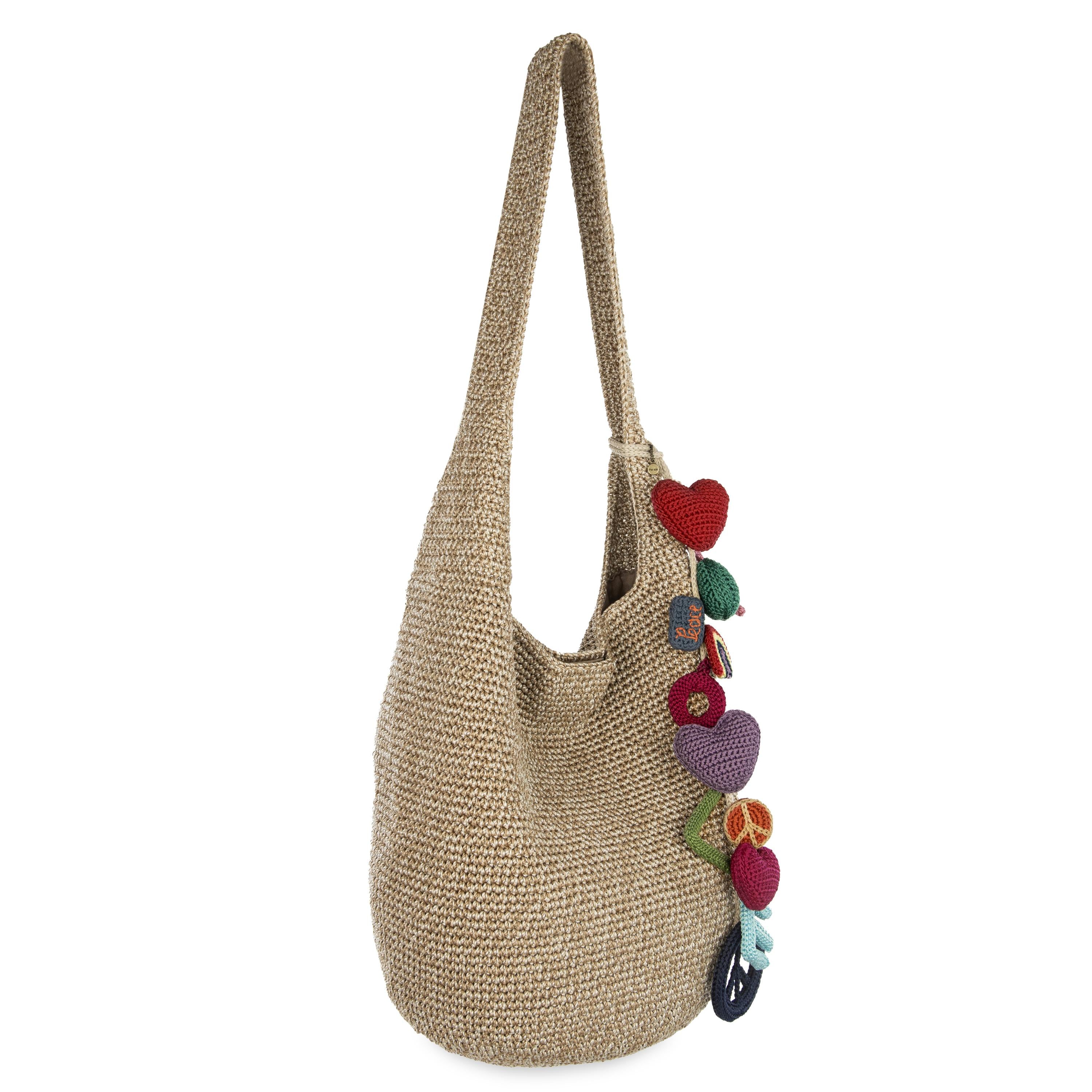 The Sak 120 Hobo - Hand Crochet - Bamboo Static Peace Love