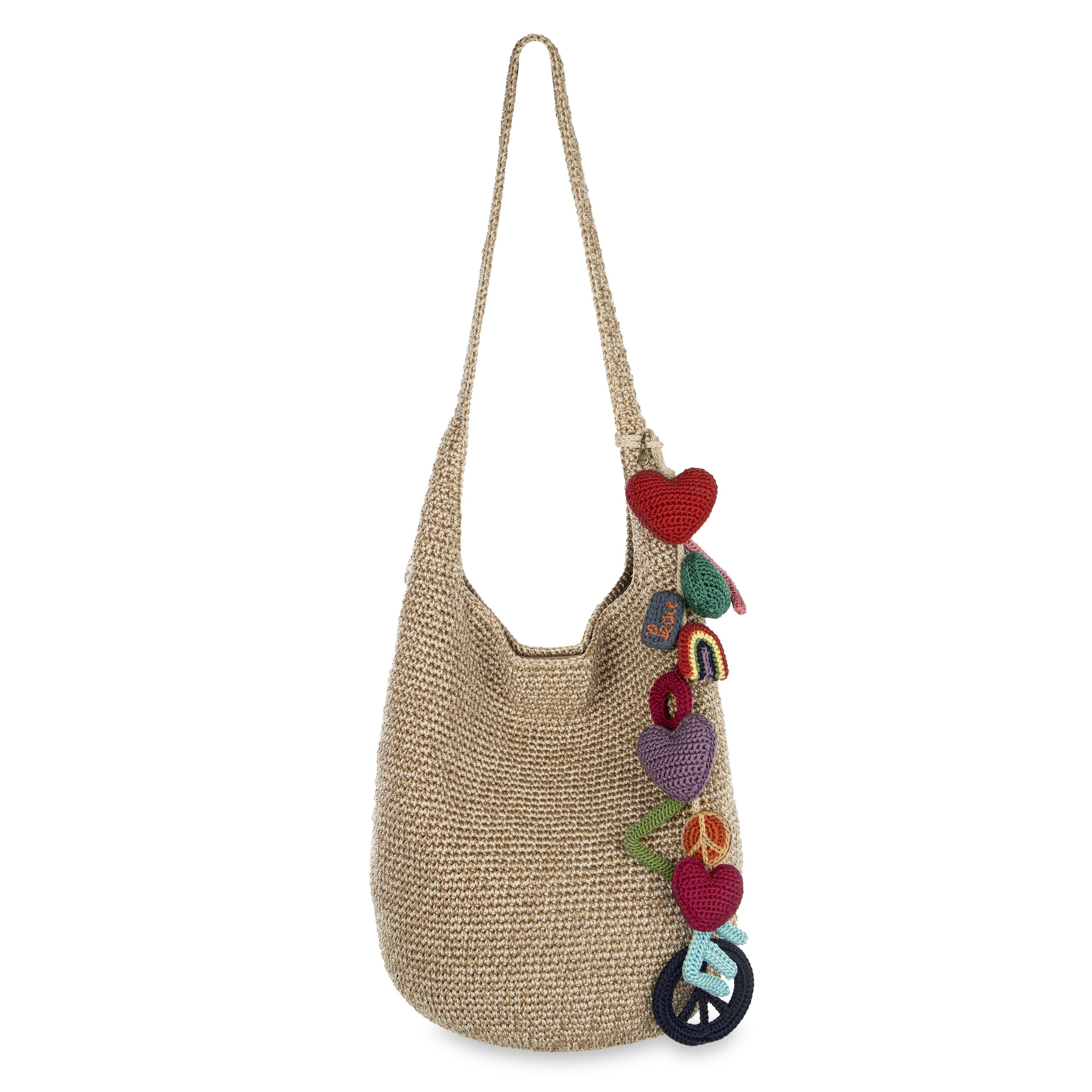 The Sak 120 Hobo - Hand Crochet - Bamboo Static Peace Love