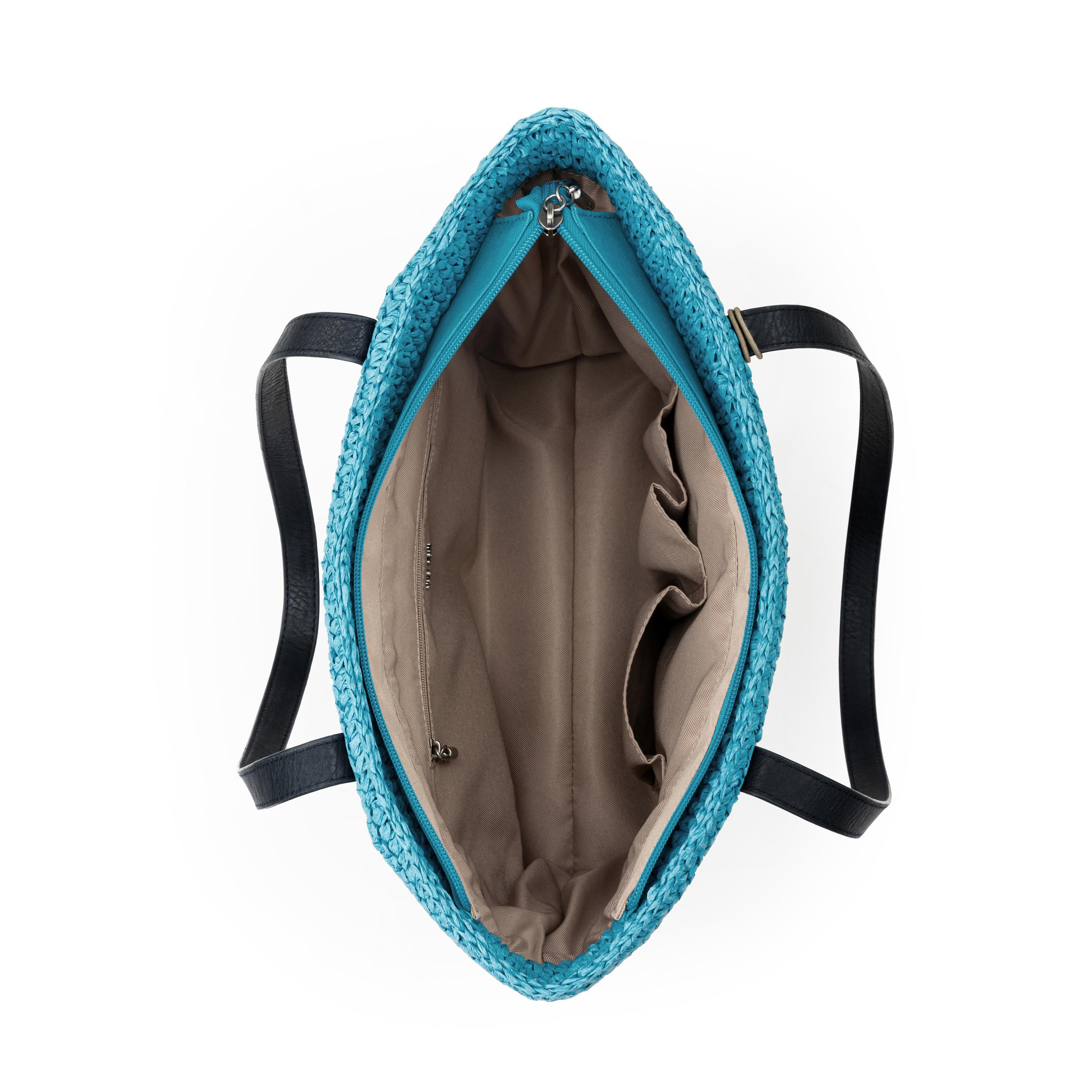 The Sak Metro Tote - Straw - Ocean Stripe