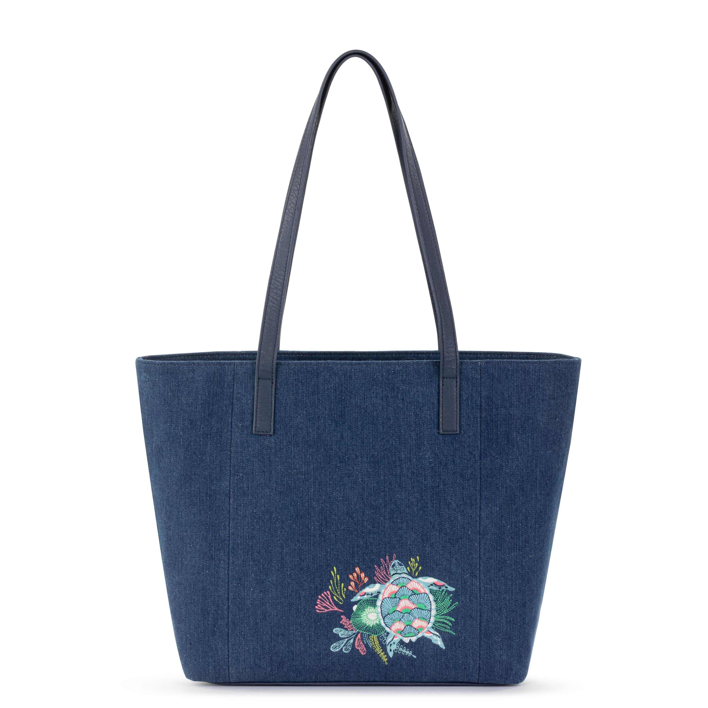 The Sak Metro Tote - Denim - Reef Seascape Embroidery