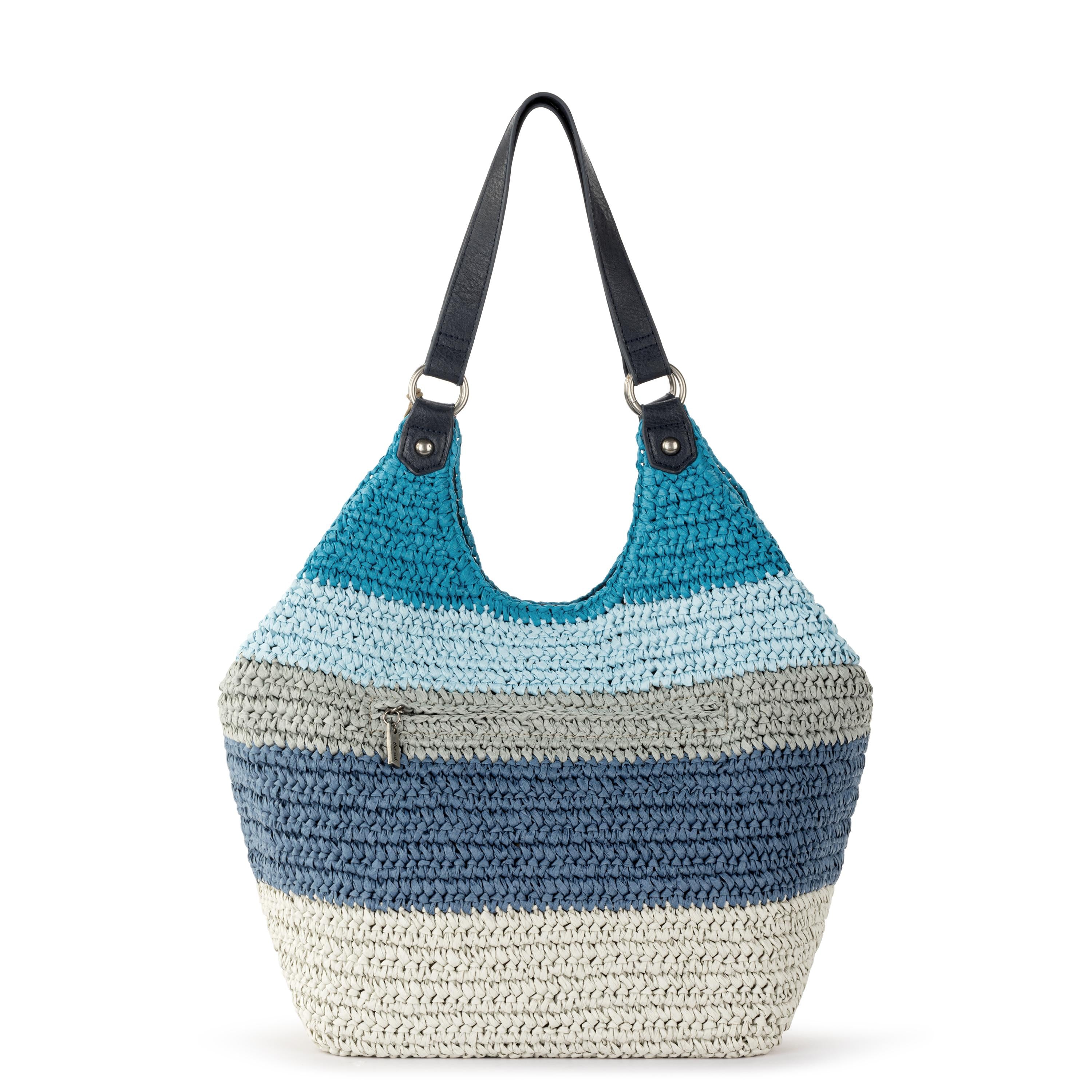 The Sak Roma Shopper - Straw - Ocean Stripe