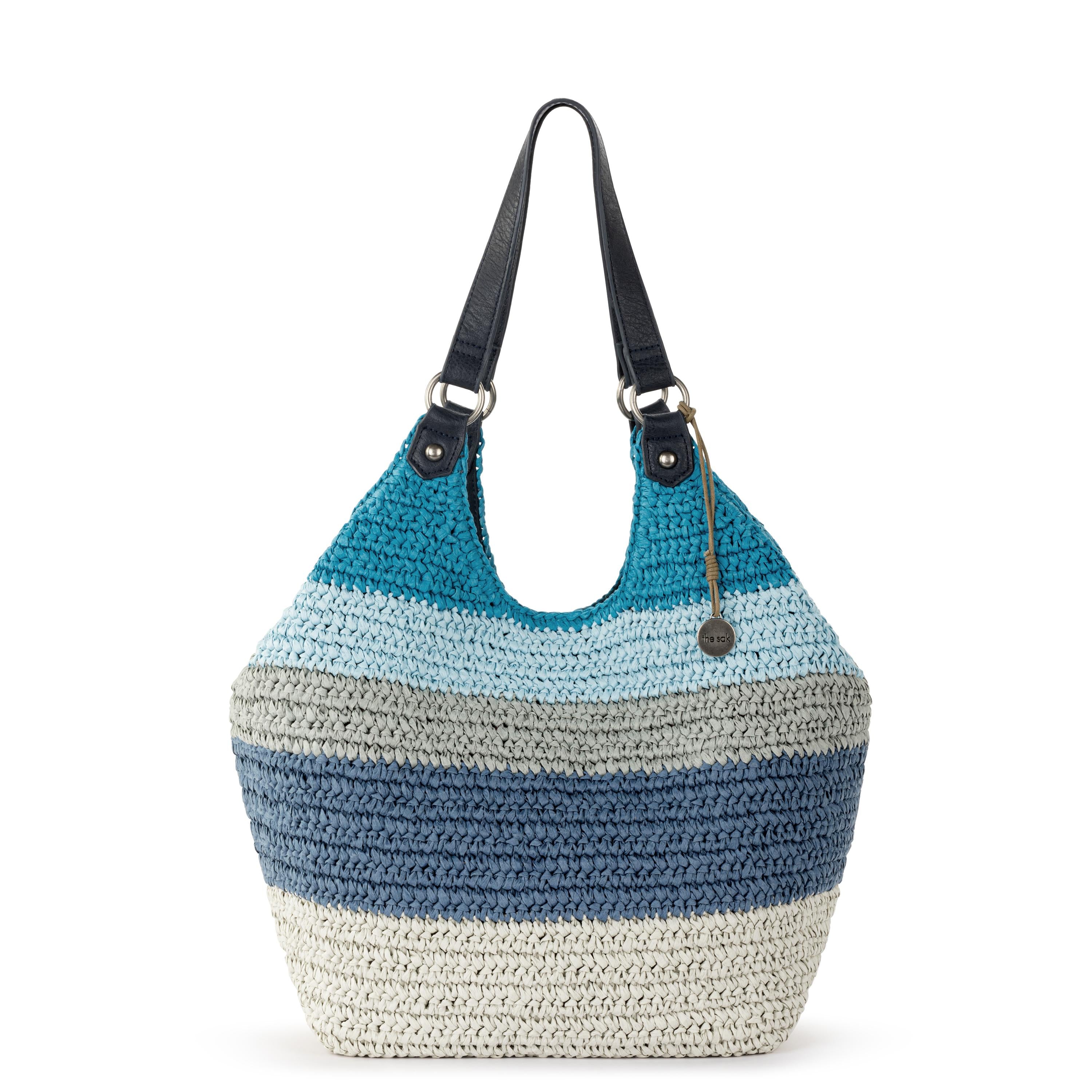 The Sak Roma Shopper - Straw - Ocean Stripe