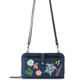The Sak Iris Large Smartphone Crossbody - |Denim - Reef Seascape Embroidery|