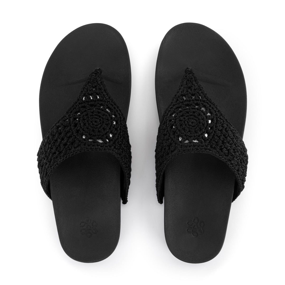 Everly Sandal in Black Medallion Crochet