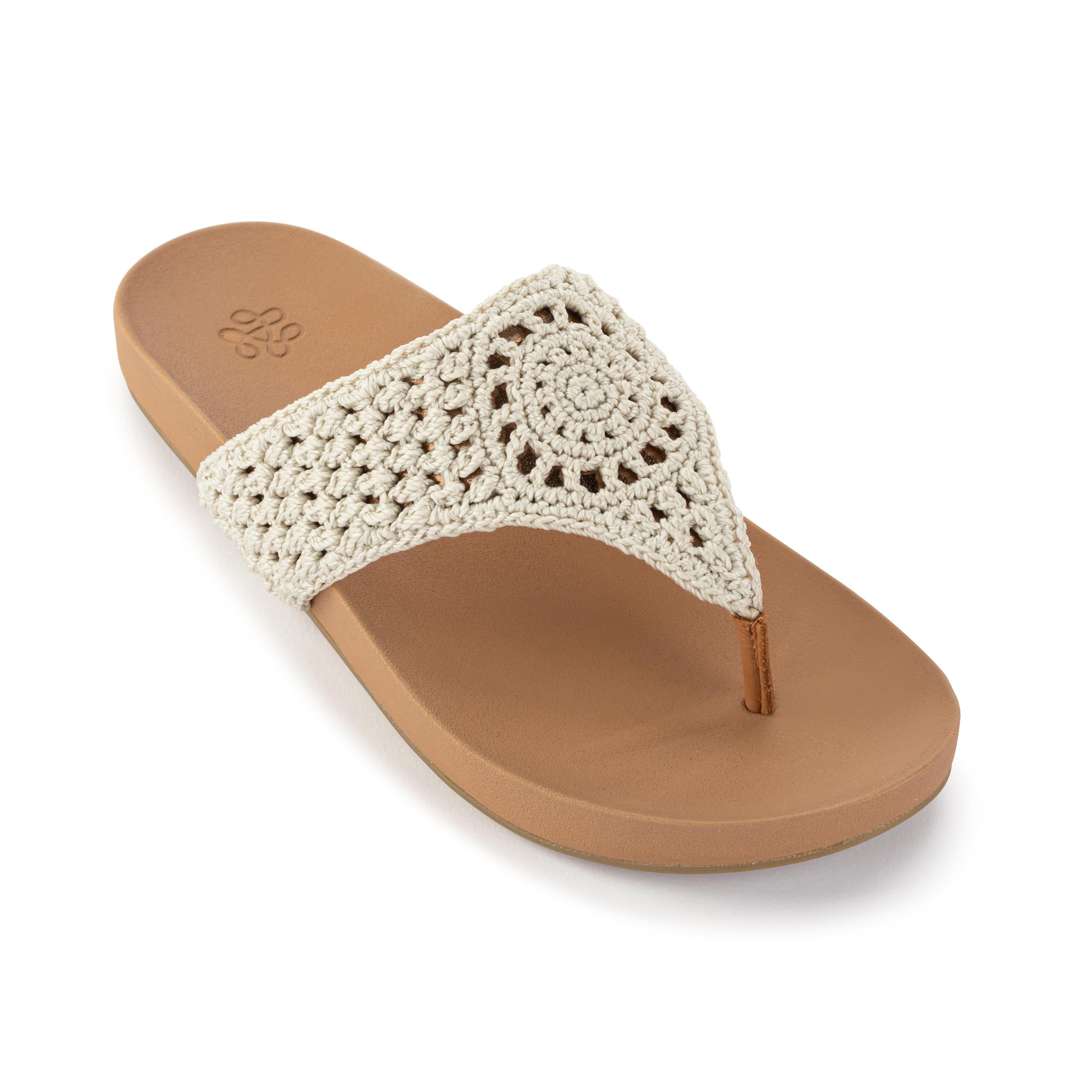 The Sak Everly Sandal - Hand Crochet - Natural Medallion