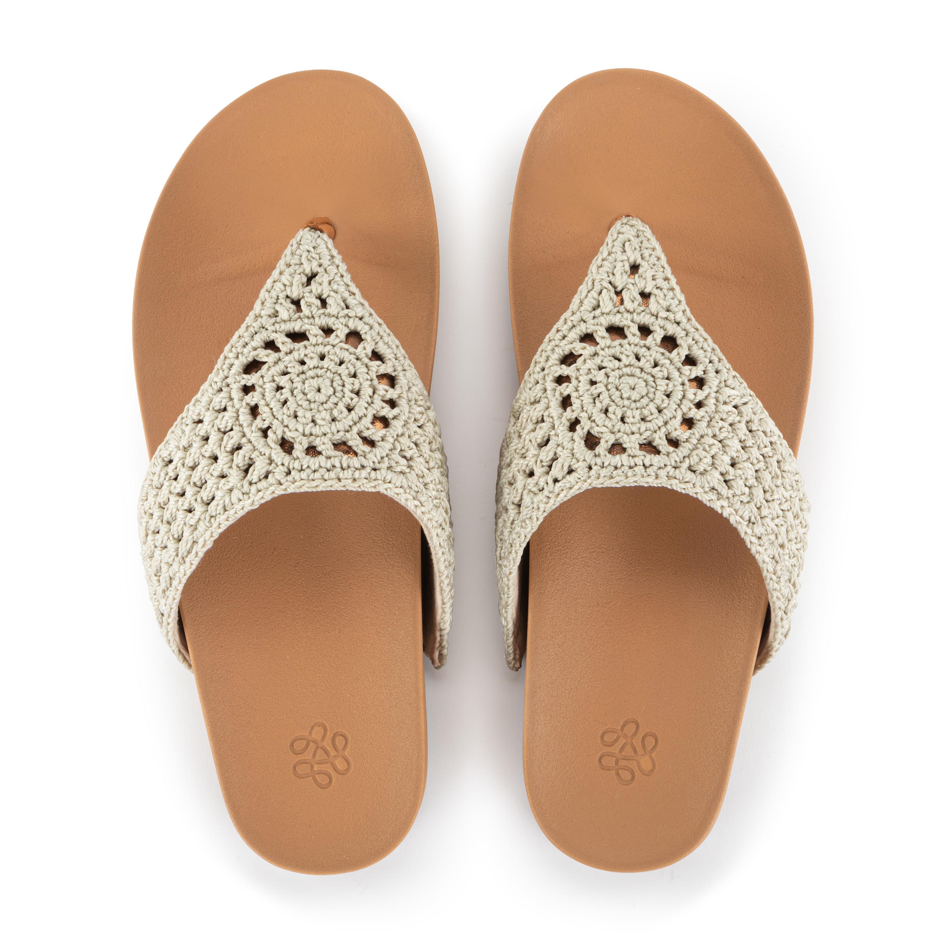The Sak Everly Sandal - Hand Crochet - Natural Medallion