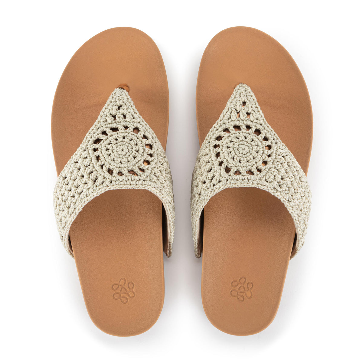 Everly Sandal in Natural Medallion Crochet