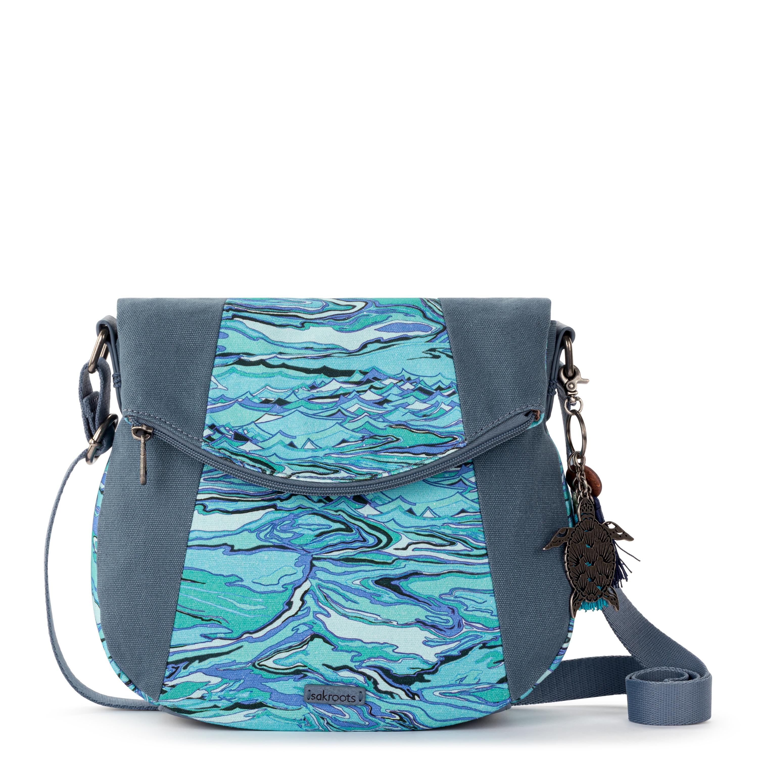 Sakroots Foldover Crossbody - Canvas - Reef Water Nation