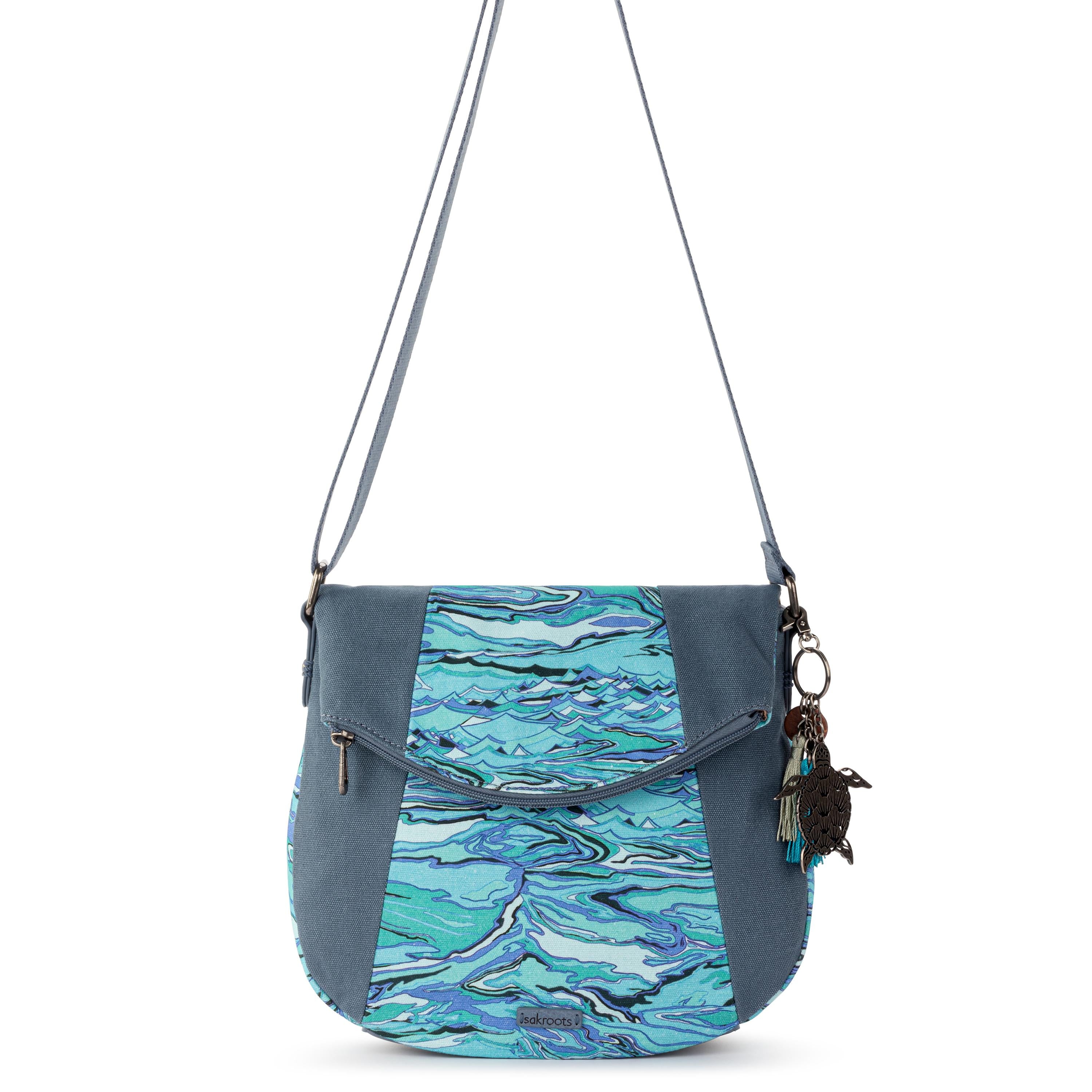 Sakroots Foldover Crossbody - Canvas - Reef Water Nation