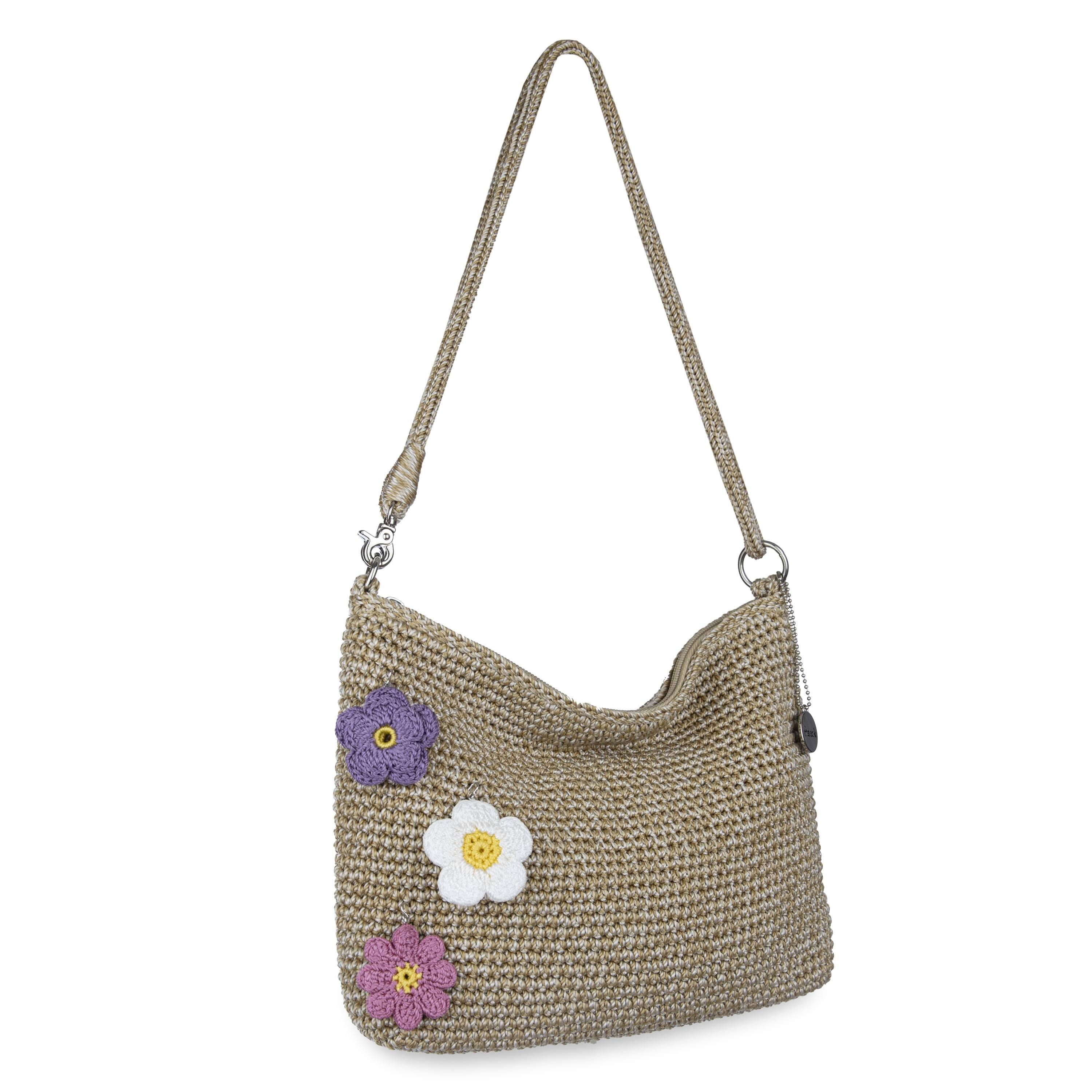 Lumi Crossbody - Hand Crochet - Bamboo Static Flowers – The Sak