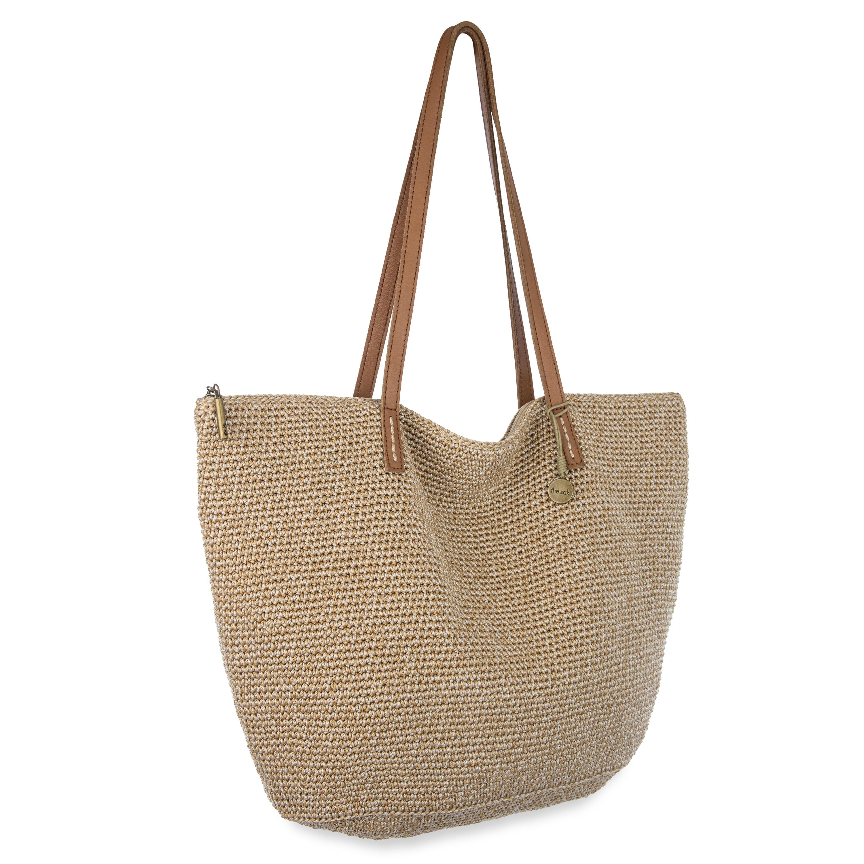 The Sak Faye Large Tote - Hand Crochet - Bamboo Static