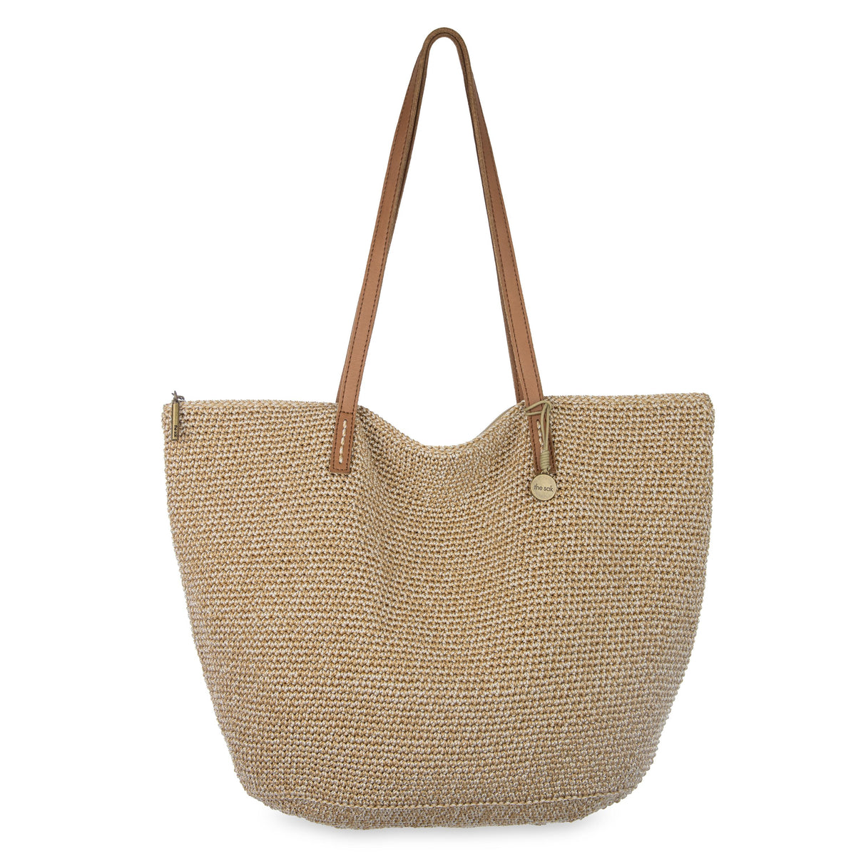 Faye Large Tote Bag in Bamboo Static Crochet