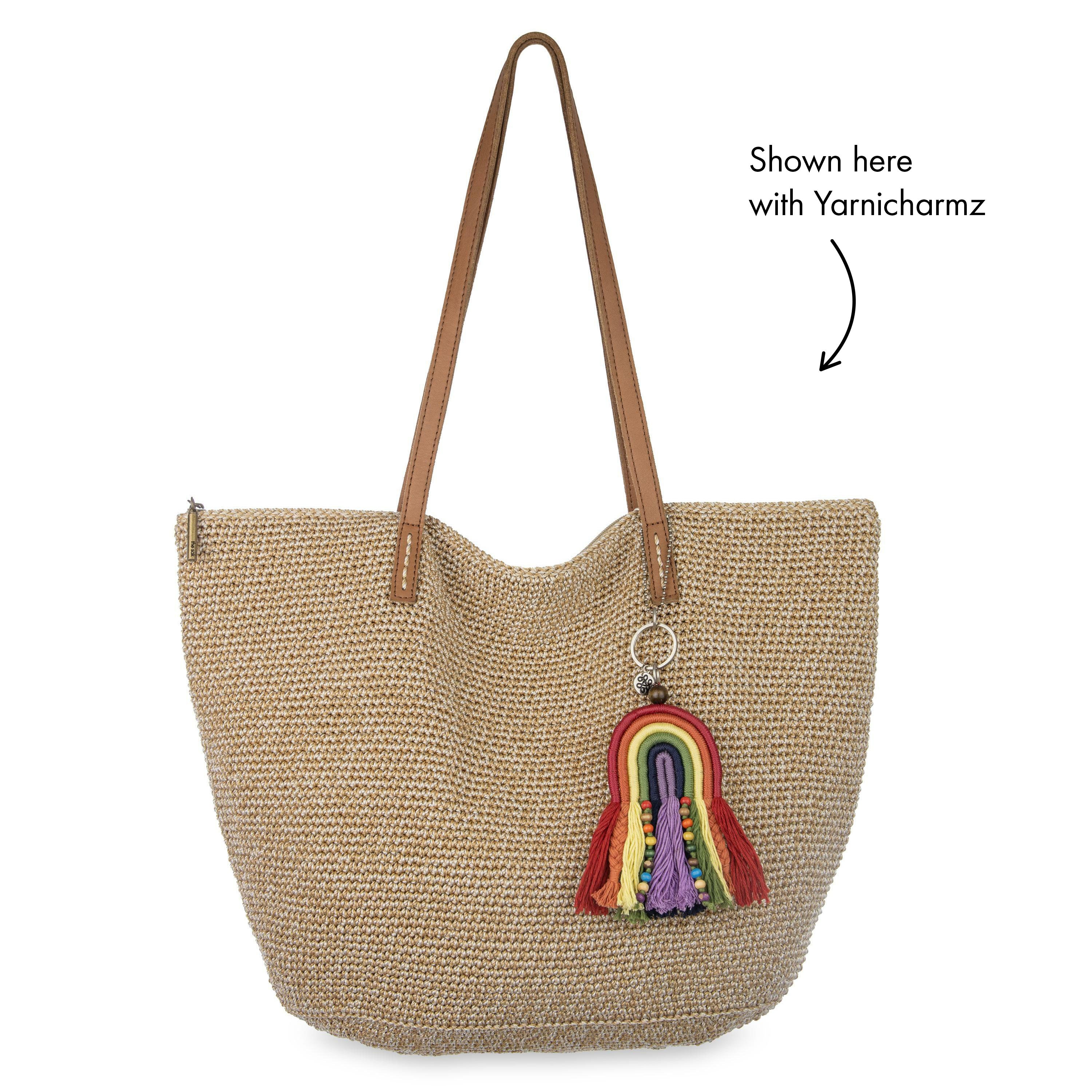 The Sak Faye Large Tote - Hand Crochet - Bamboo Static