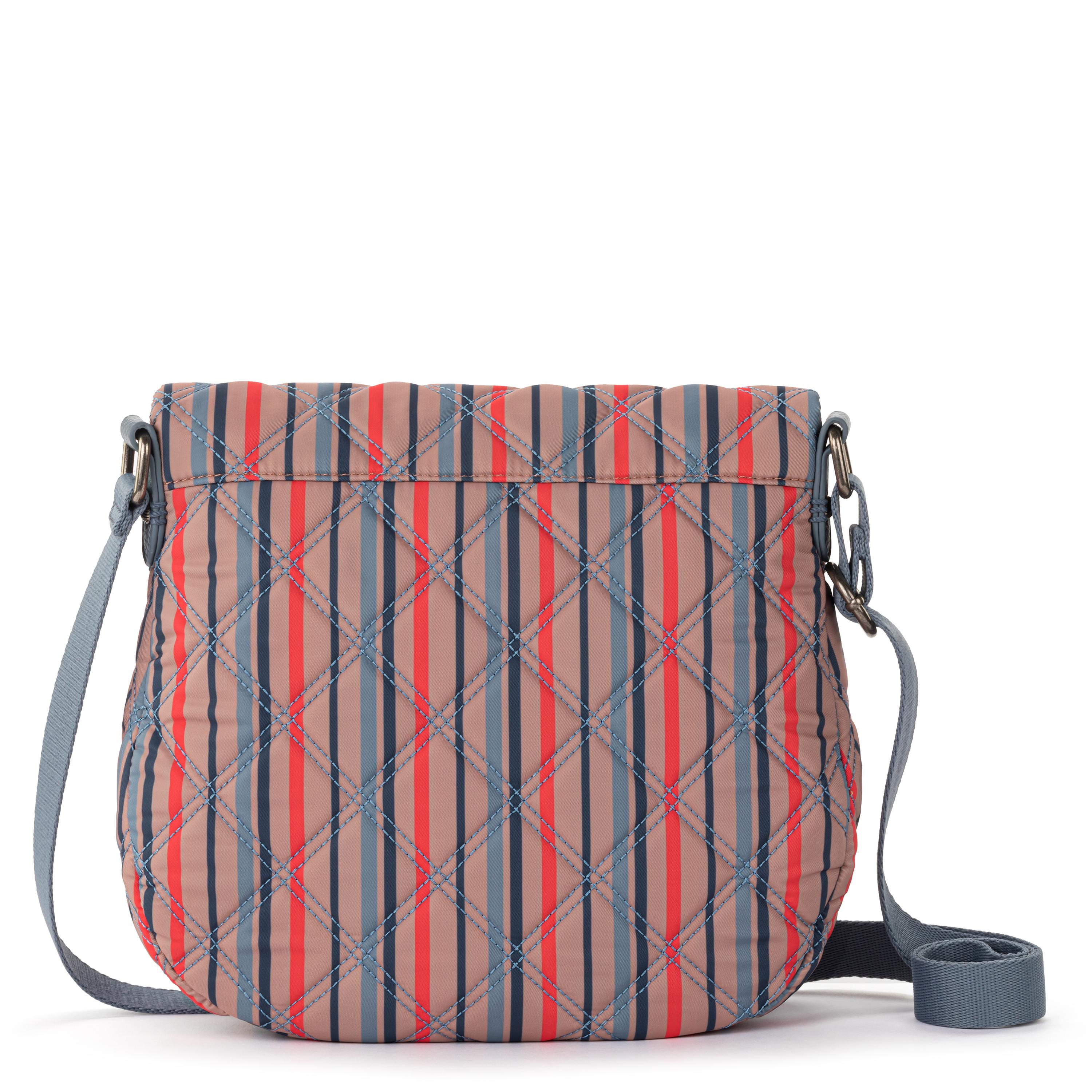 Sakroots Foldover Crossbody - EcoTwill - Vintage Multi Stripe Diamond Quilted