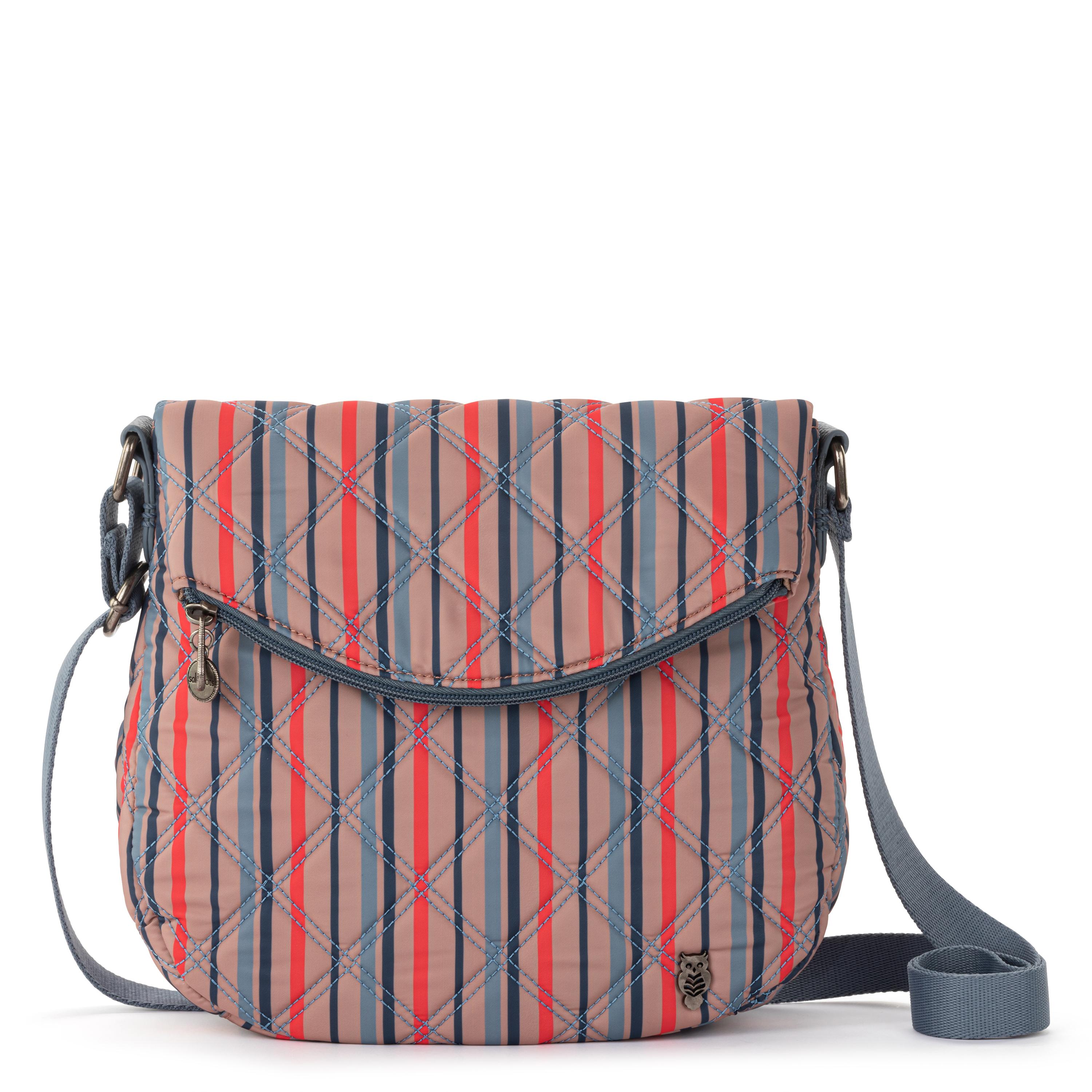 Sakroots Foldover Crossbody - EcoTwill - Vintage Multi Stripe Diamond Quilted