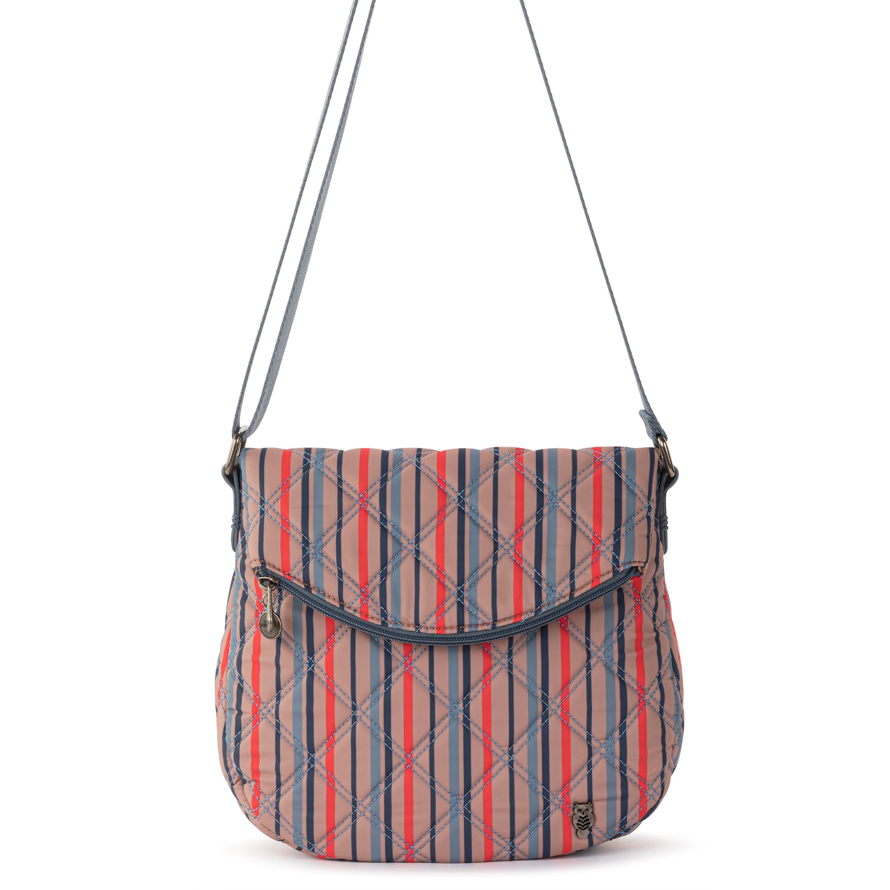 Sakroots Foldover Crossbody - EcoTwill - Vintage Multi Stripe Diamond Quilted