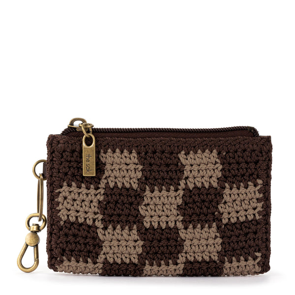 Encino Essential Wallet in Brown Check Crochet – The Sak