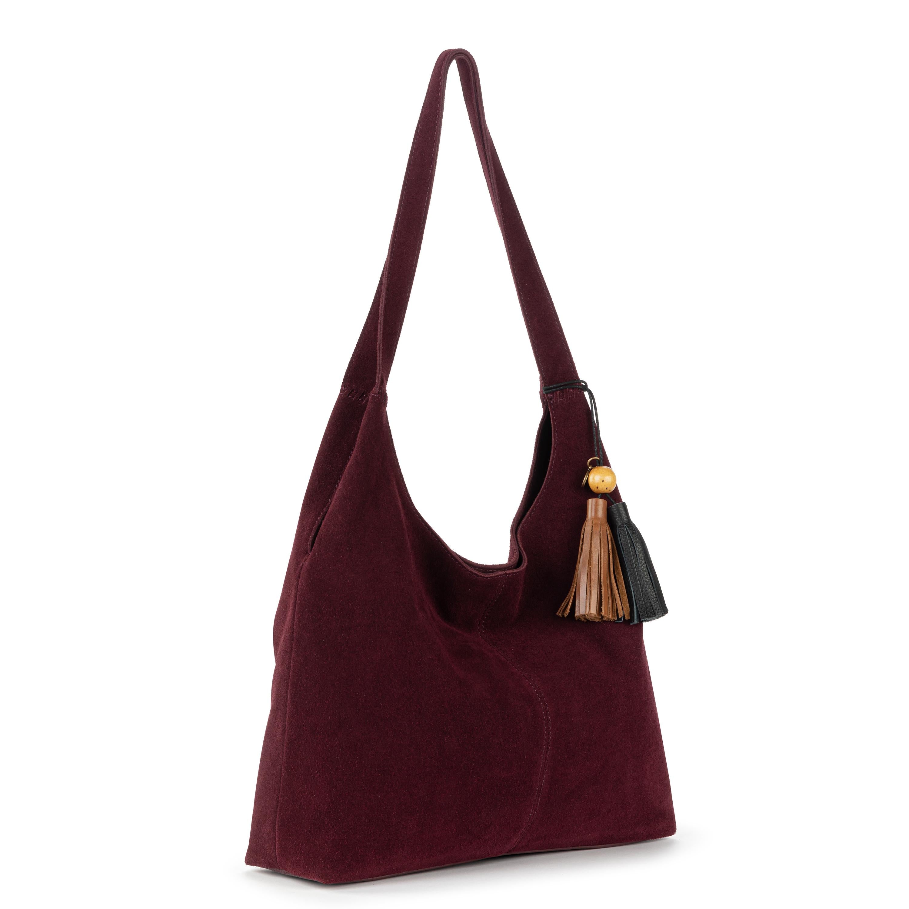 The Sak Huntley Hobo - Leather - Black Cherry Suede