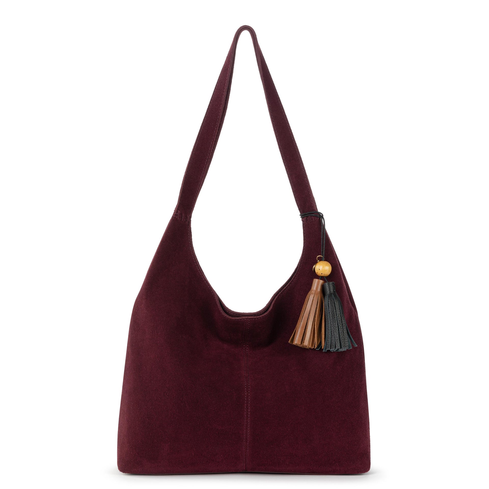 Huntley Hobo - Leather - Black Cherry Suede