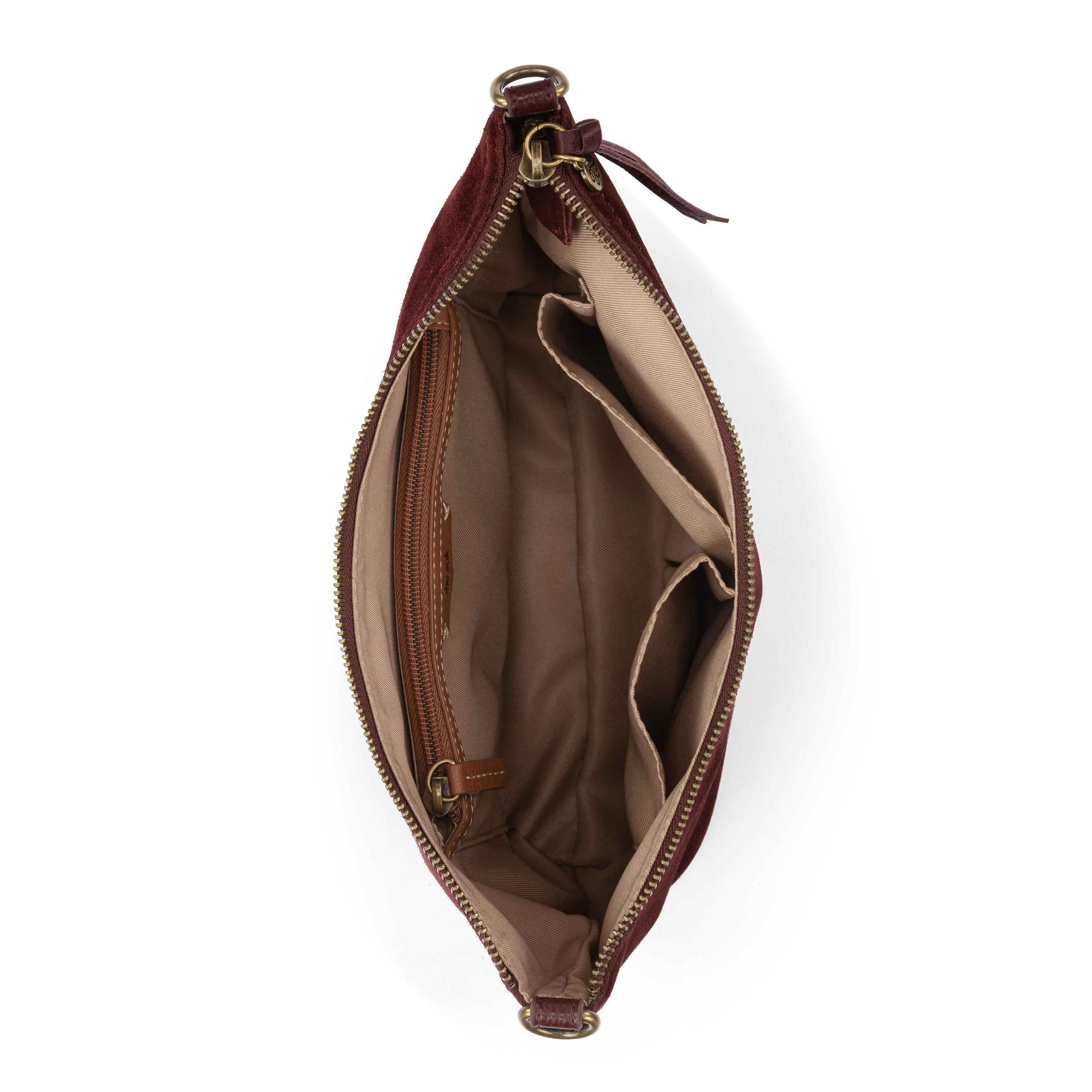 The Sak Jasmine Small Hobo - Leather - Black Cherry Suede