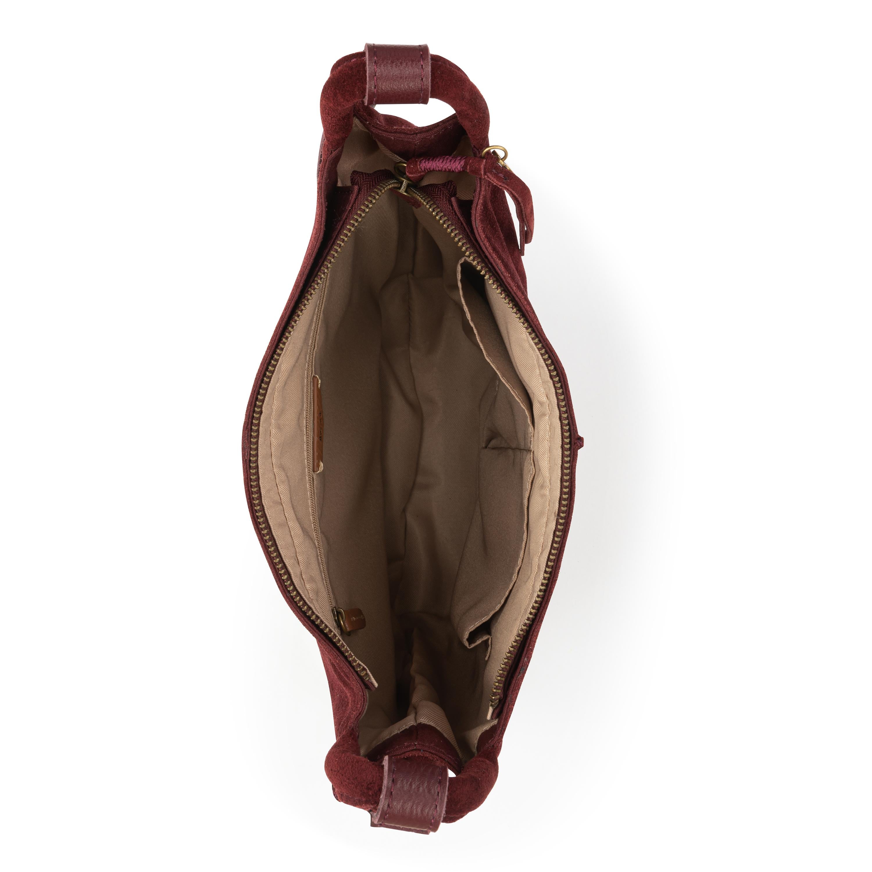 The Sak Los Feliz Crossbody - Leather - Black Cherry Suede