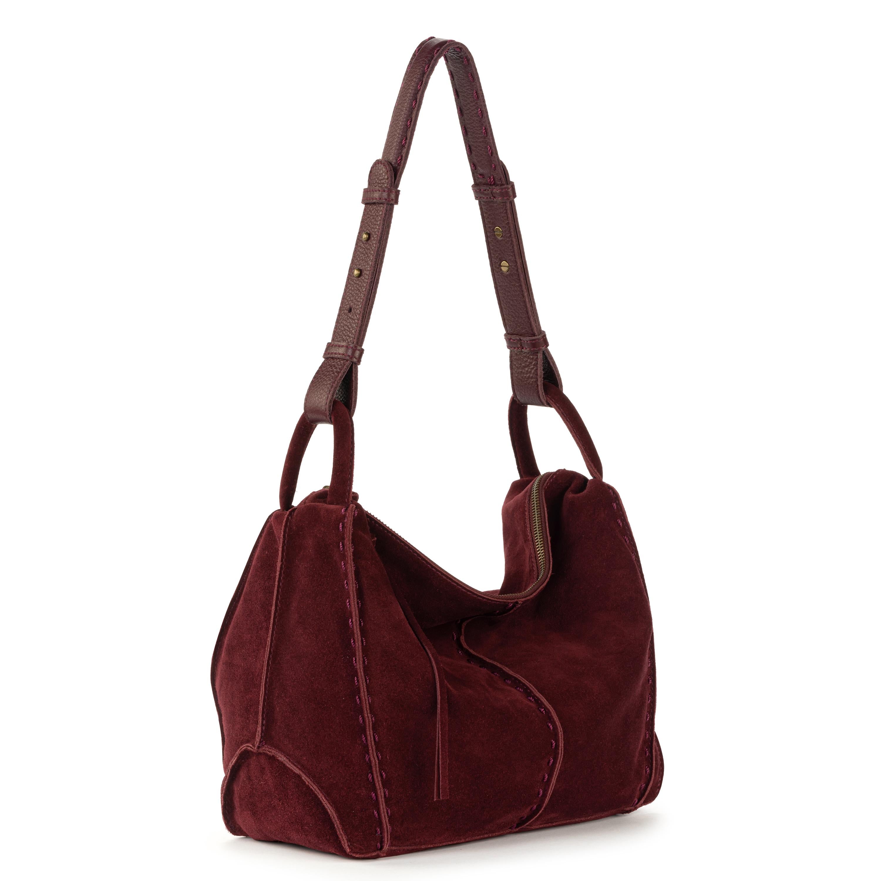 The Sak Los Feliz Hobo - Leather - Black Cherry Suede