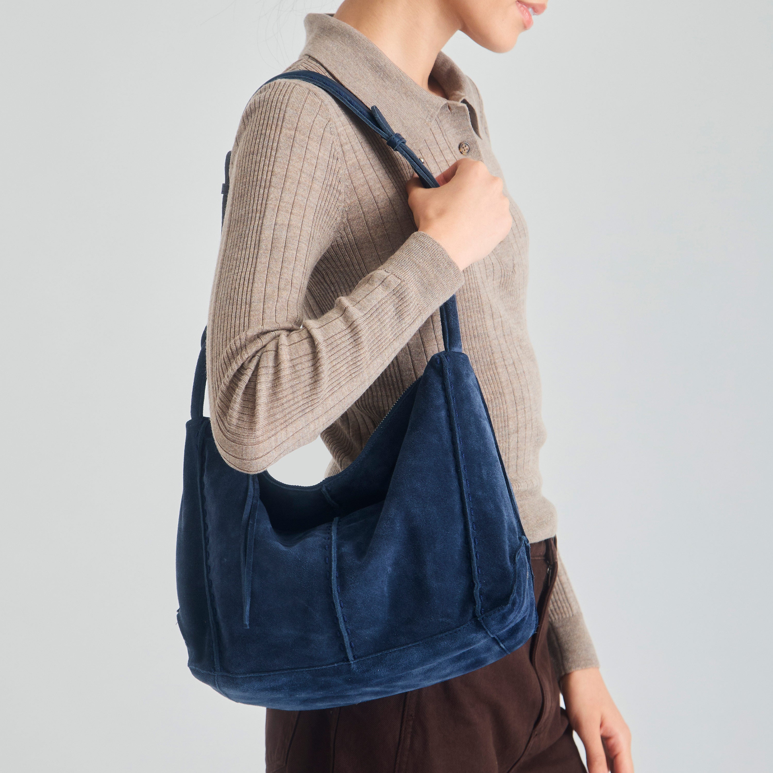 The Sak Los Feliz Hobo - Leather - Indigo Suede
