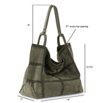 The Sak Los Feliz Large Tote - Leather - Moss Suede Patch