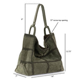 The Sak Los Feliz Large Tote - Leather - Moss Suede Patch