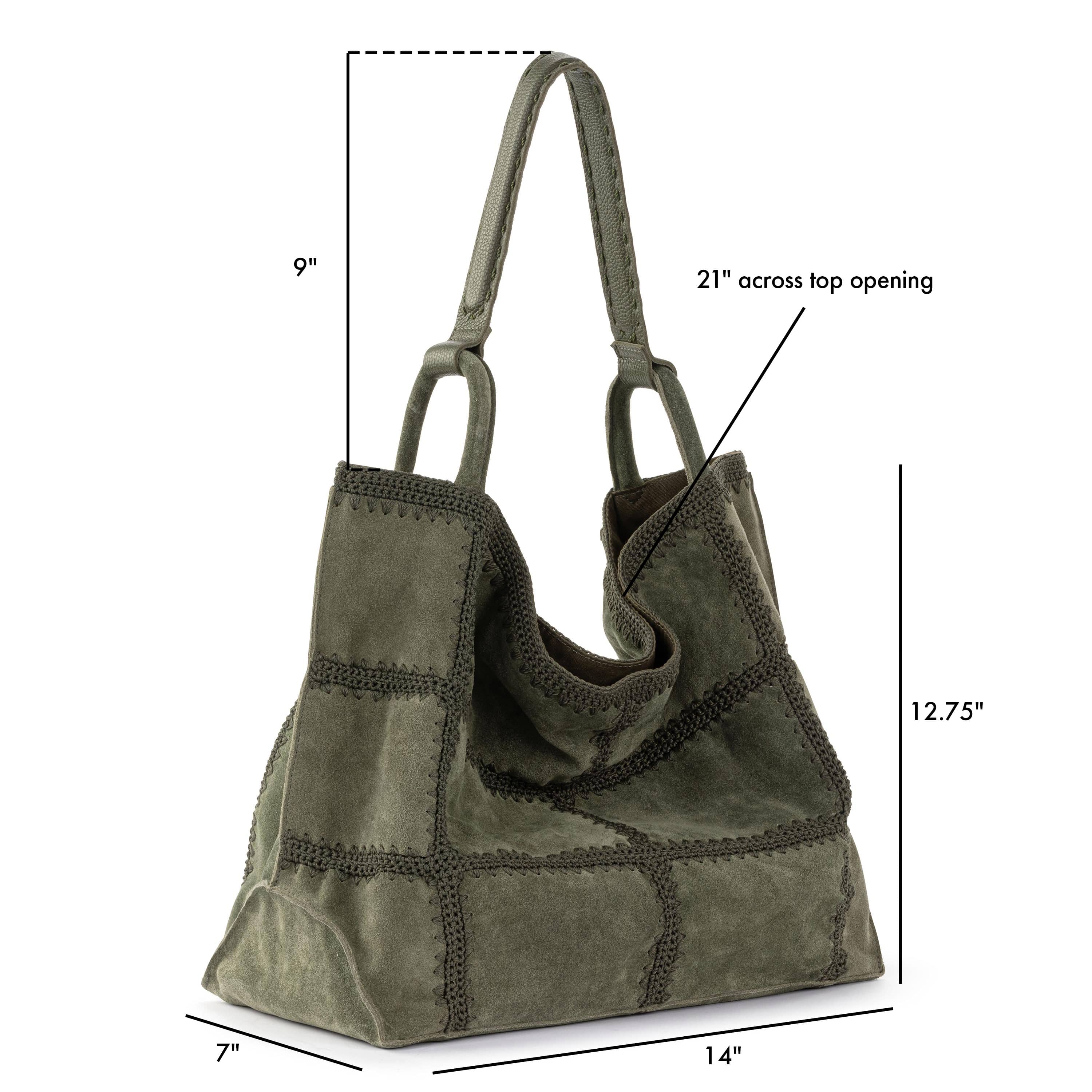 The Sak Los Feliz Large Tote - Leather - Moss Suede Patch