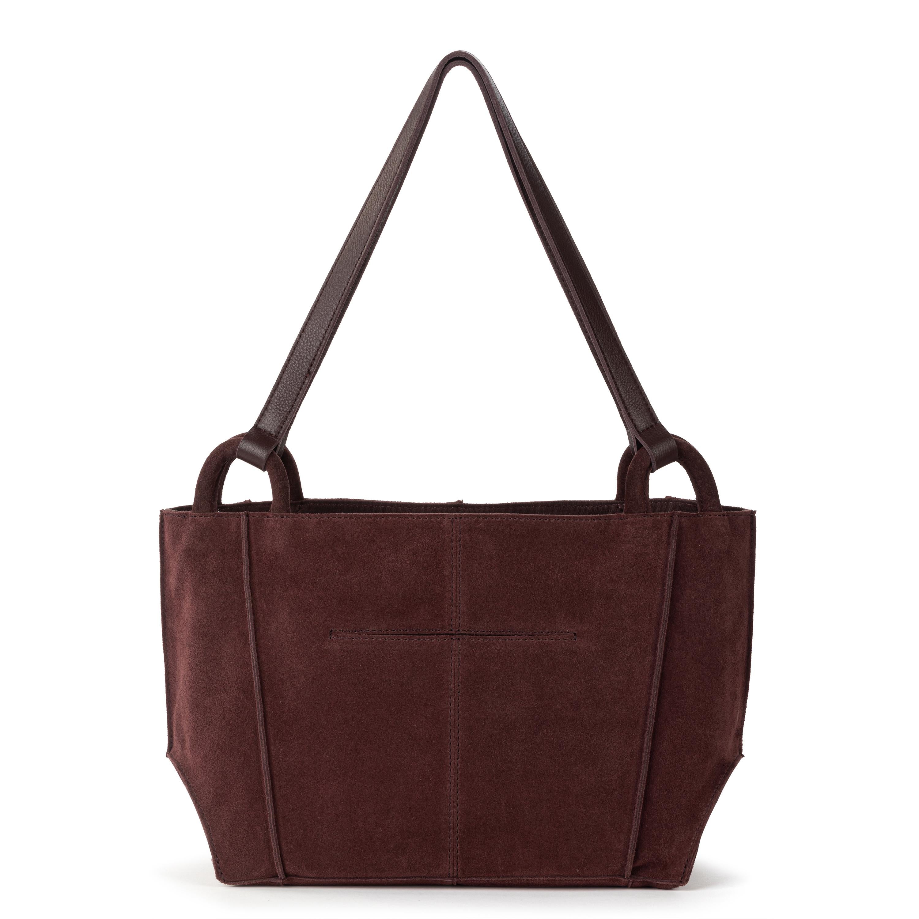 Los Feliz Satchel Leather Mahogany Suede – The Sak