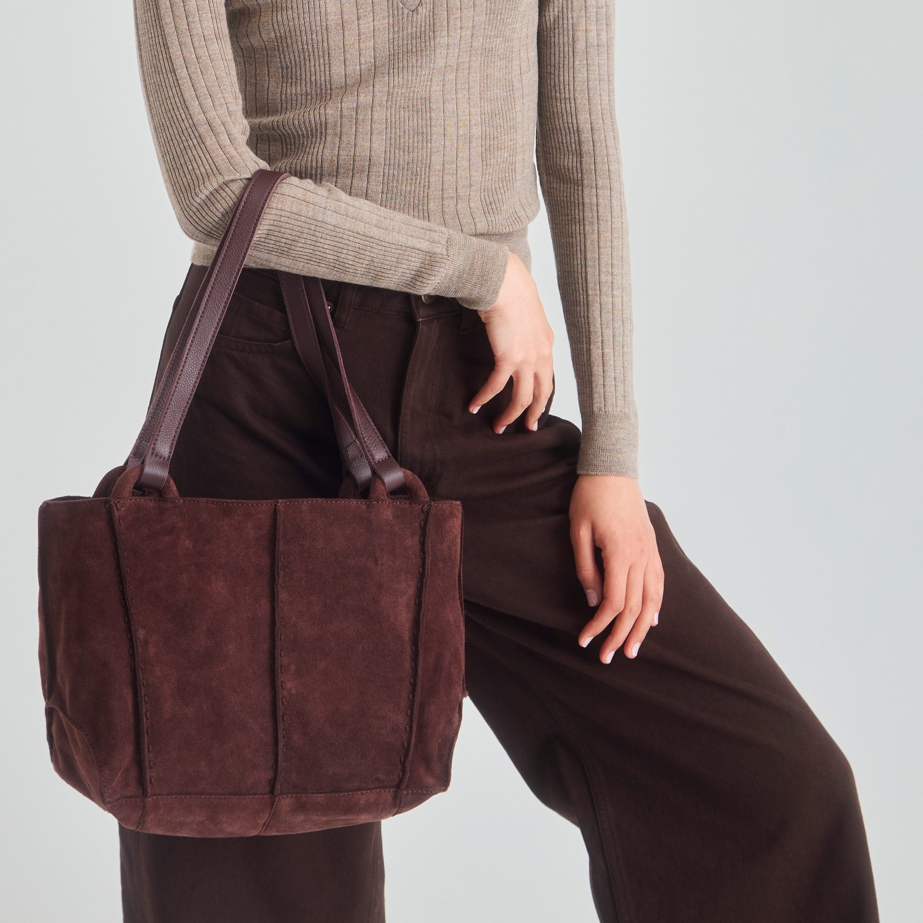 The Sak Los Feliz Satchel - Leather - Mahogany Suede