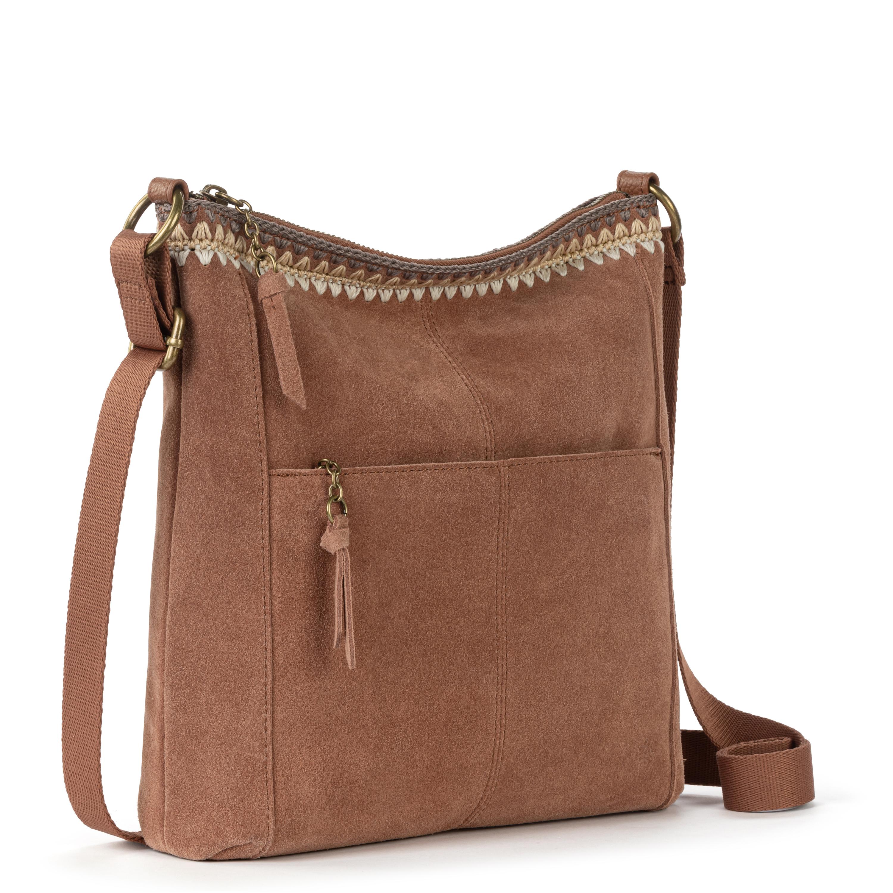 The Sak Lucia Crossbody - Leather - Tobacco Suede Blanket Stitch