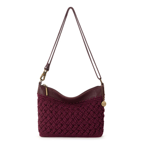 The Sak Lumi Crossbody - Hand Crochet - Black Cherry Cozy Weave