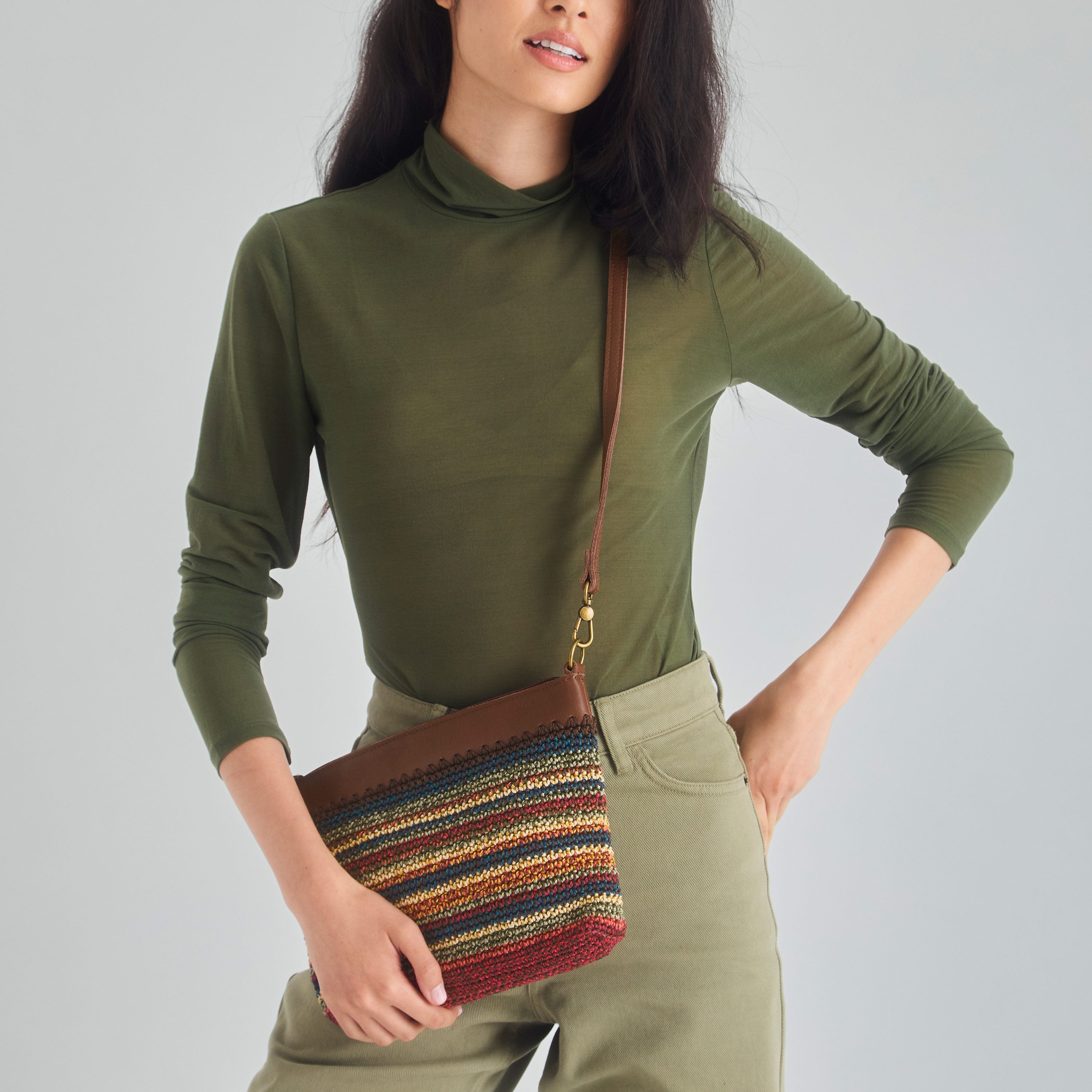 The Sak Lumi Crossbody - Hand Crochet - Woodland Stripe