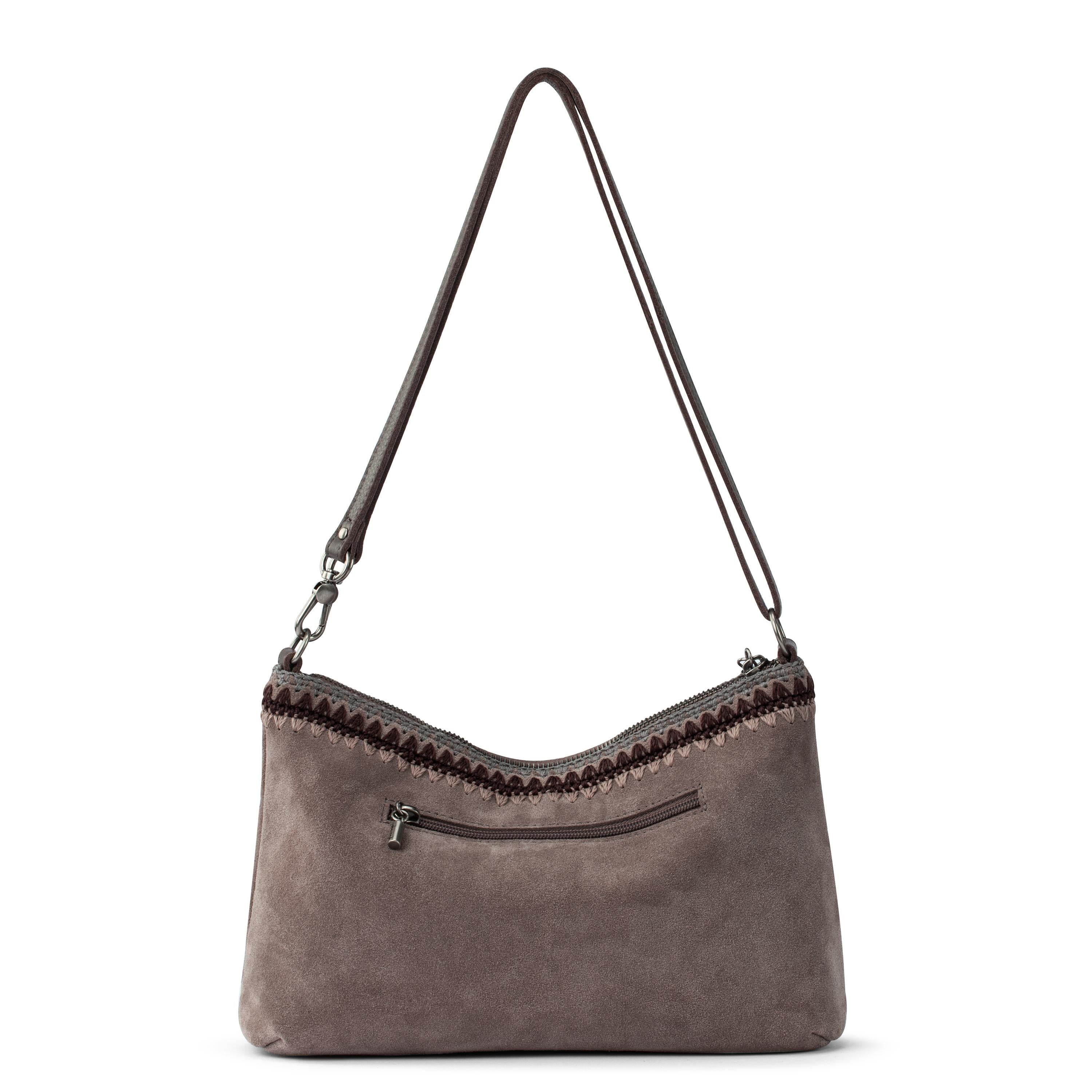 The Sak Lumi Crossbody - Leather - Mushroom Suede Blanket Stitch