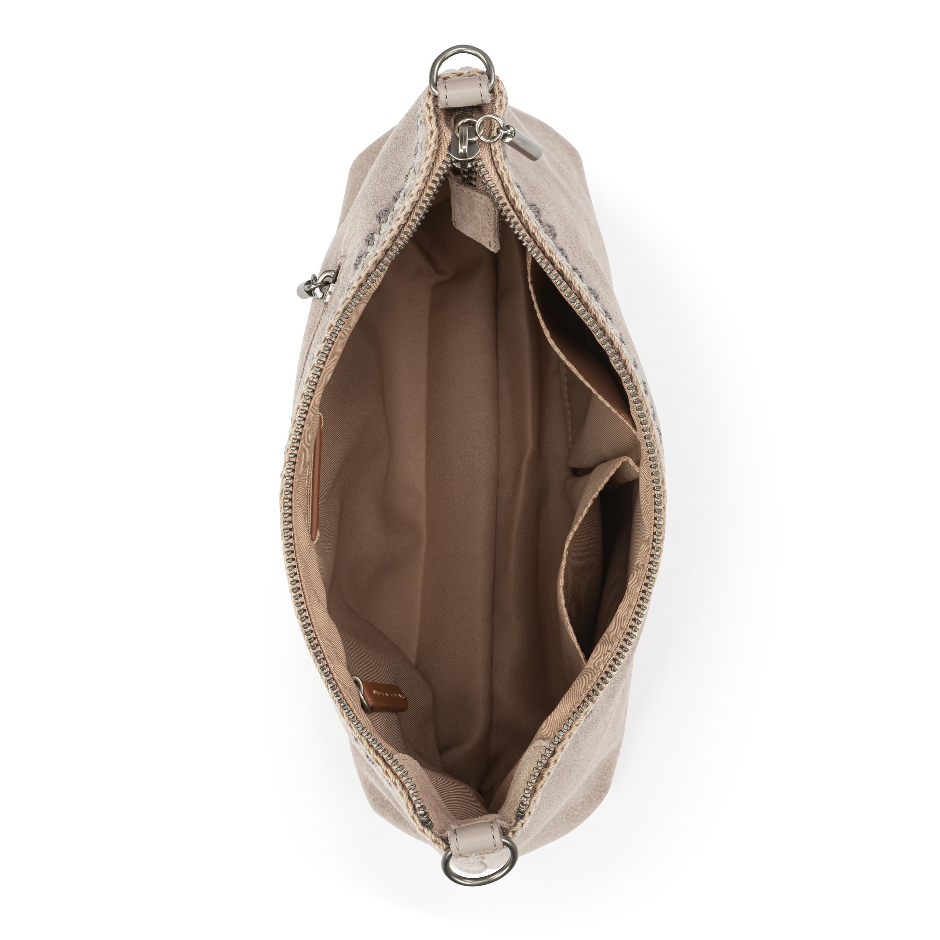 The Sak Lumi Crossbody - Leather - Sand Suede Blanket Stitch