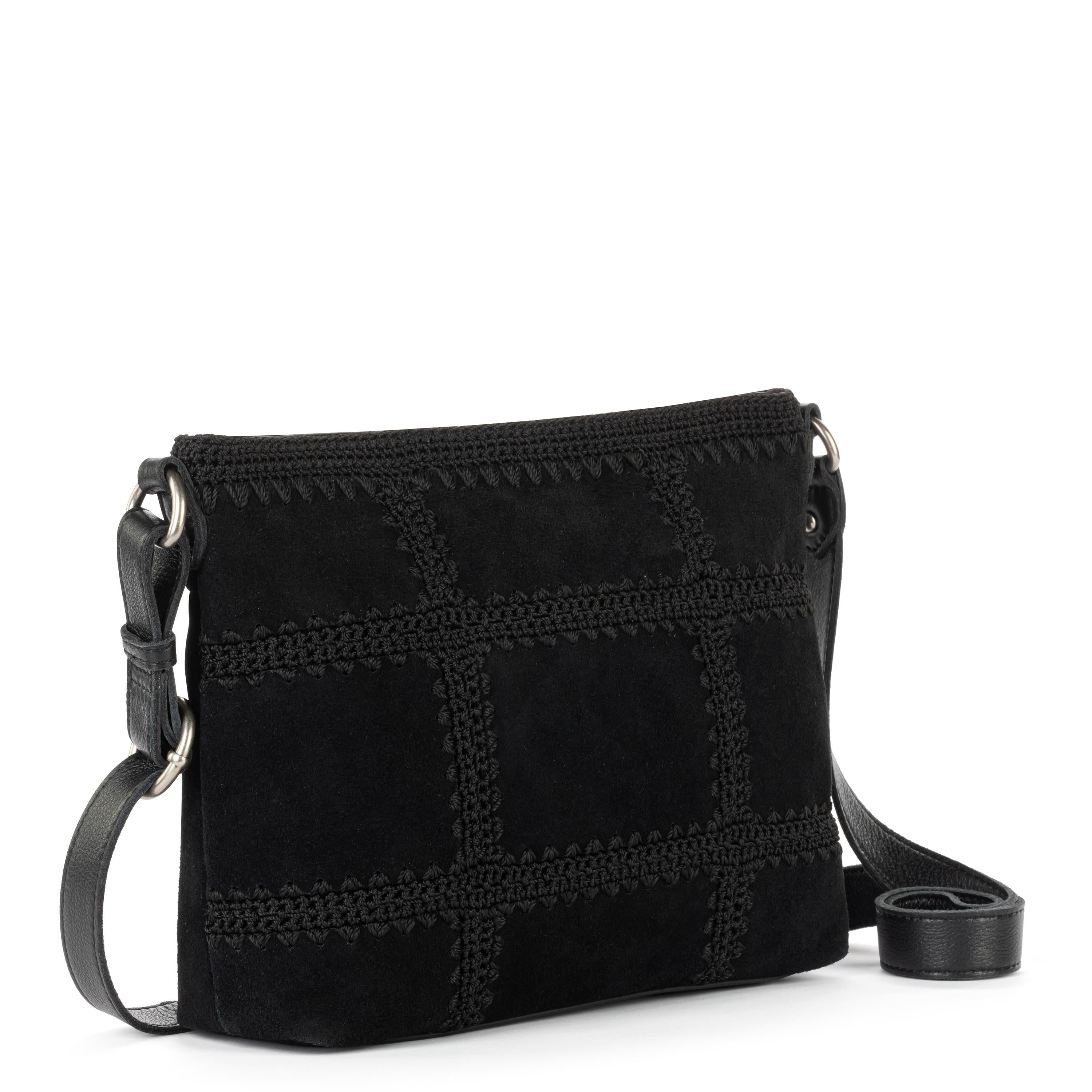 The Sak Melrose Crossbody - Leather - Black Suede Patch