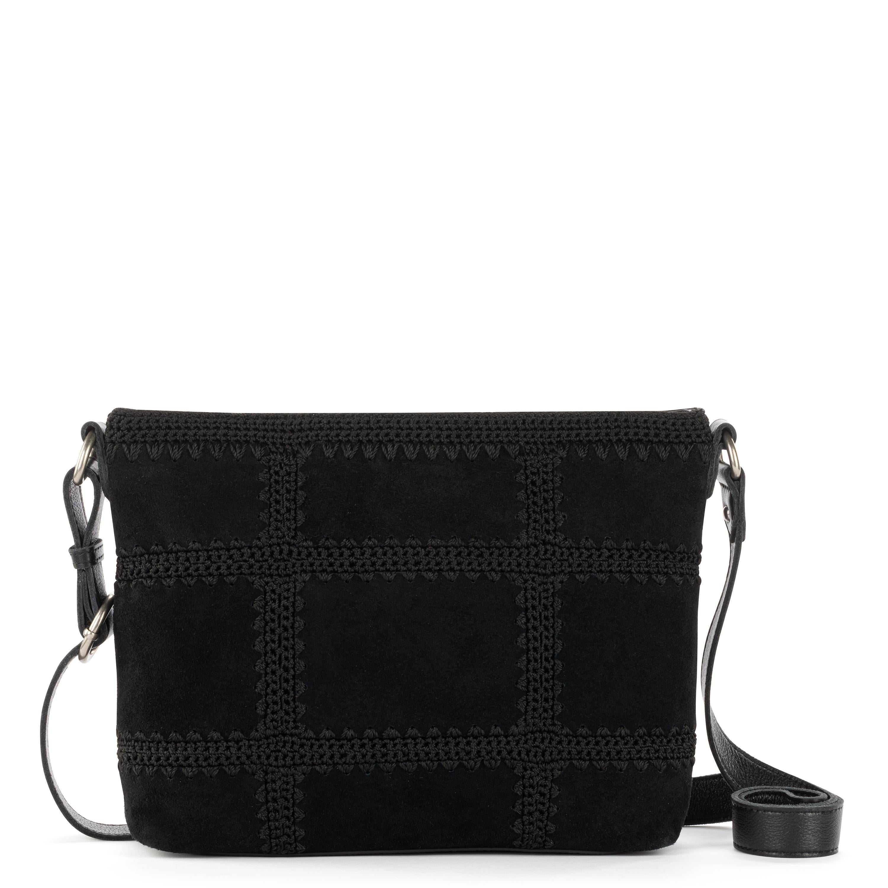 The Sak Melrose Crossbody - Leather - Black Suede Patch