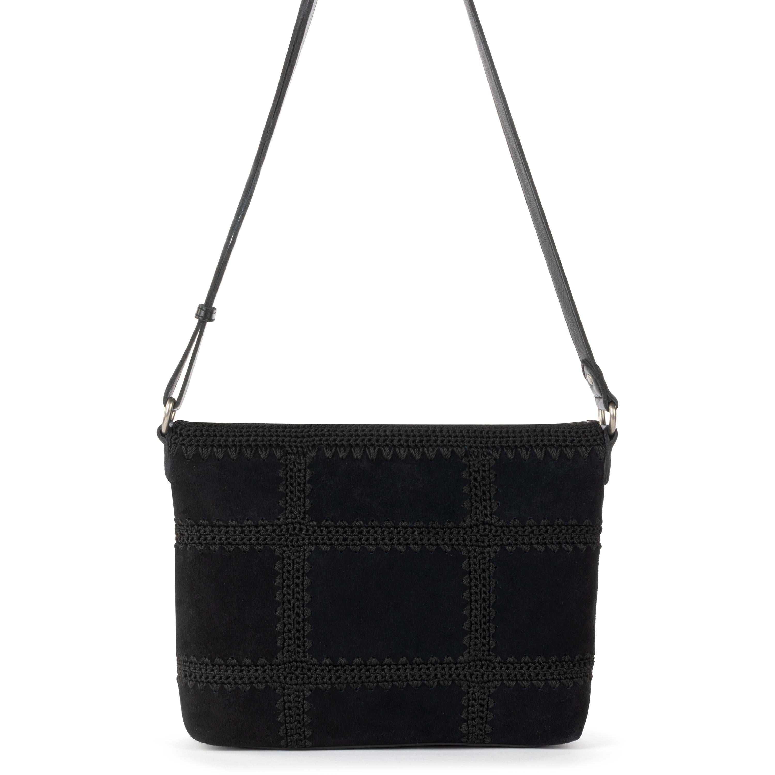 The Sak Melrose Crossbody - Leather - Black Suede Patch