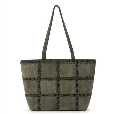 The Sak Metro Tote - Leather - Moss Suede Patch