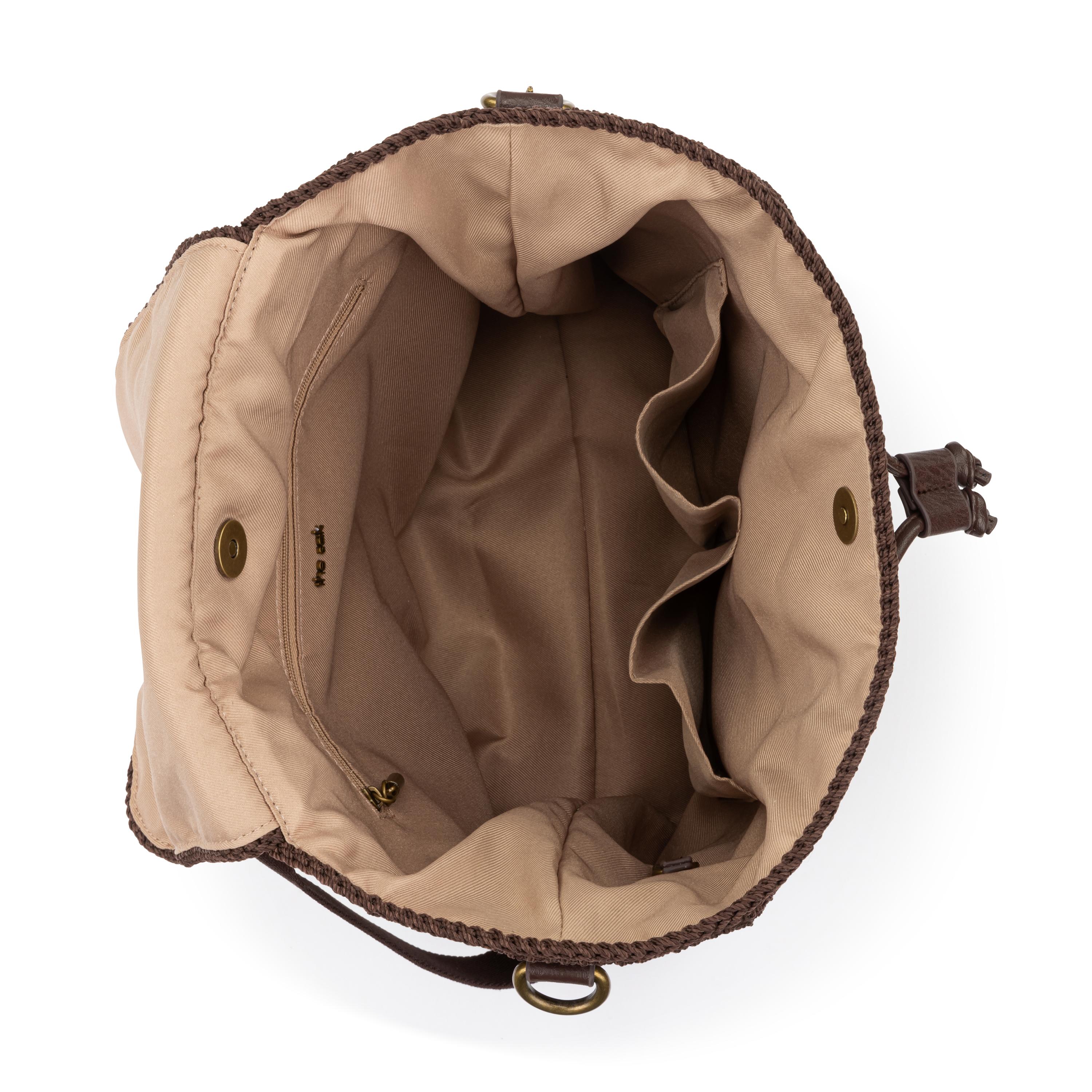 The Sak Sayulita Backpack - Hand Crochet - Brown Check