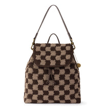 The Sak Sayulita Backpack - Hand Crochet - Brown Check