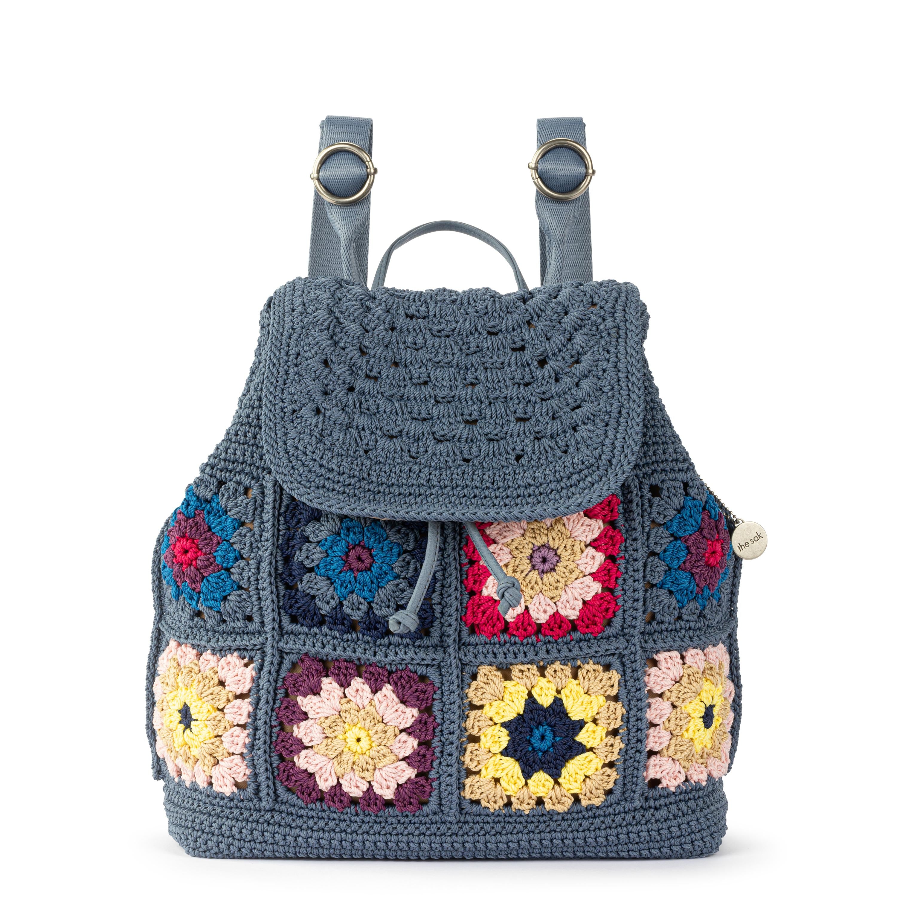 The Sak Sayulita Backpack - Hand Crochet - Maritime Multi Patch