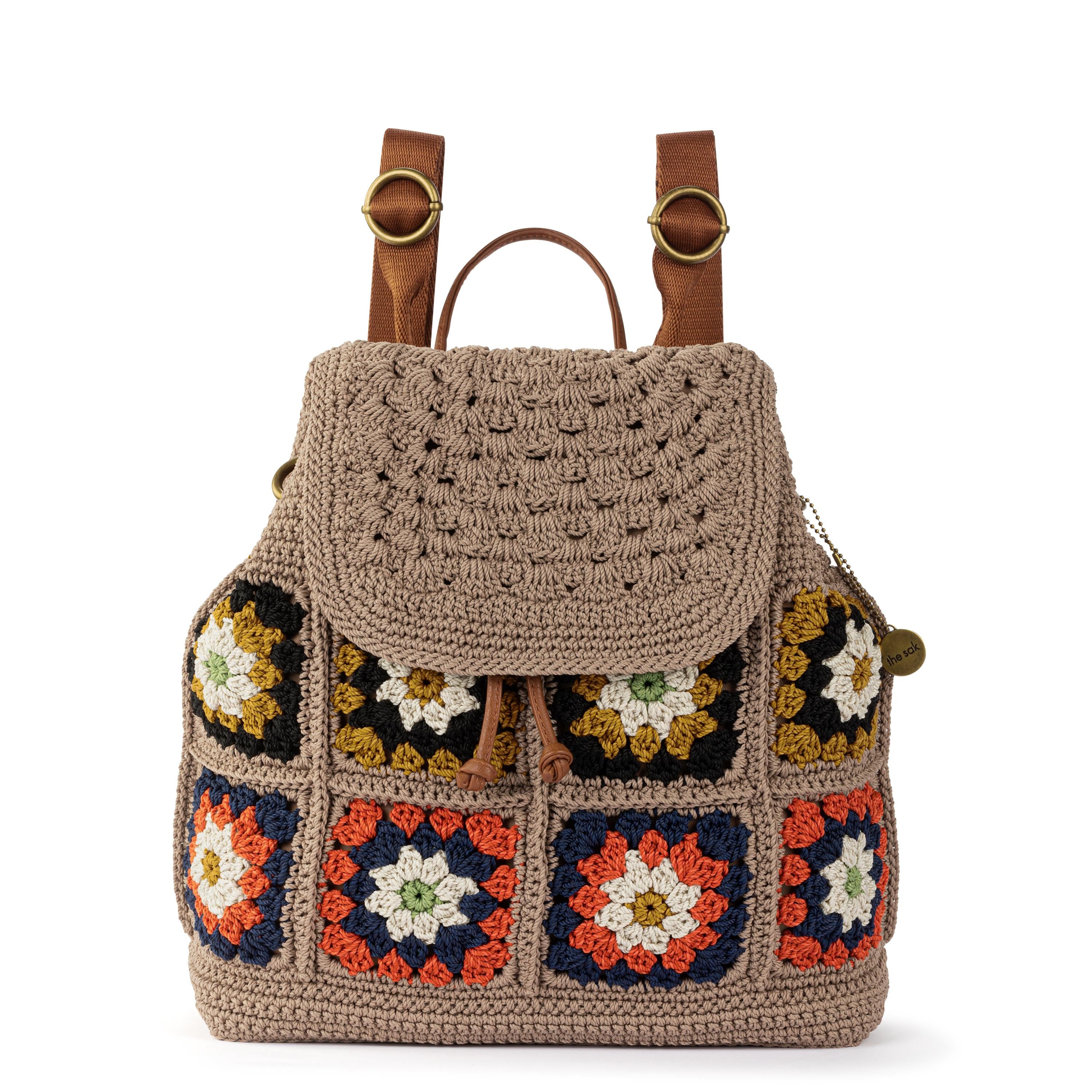 The Sak Sayulita Backpack - Hand Crochet - Sand Neutral Patch