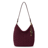 The Sak Sequoia Hobo - Hand Crochet - Black Cherry Cozy Weave
