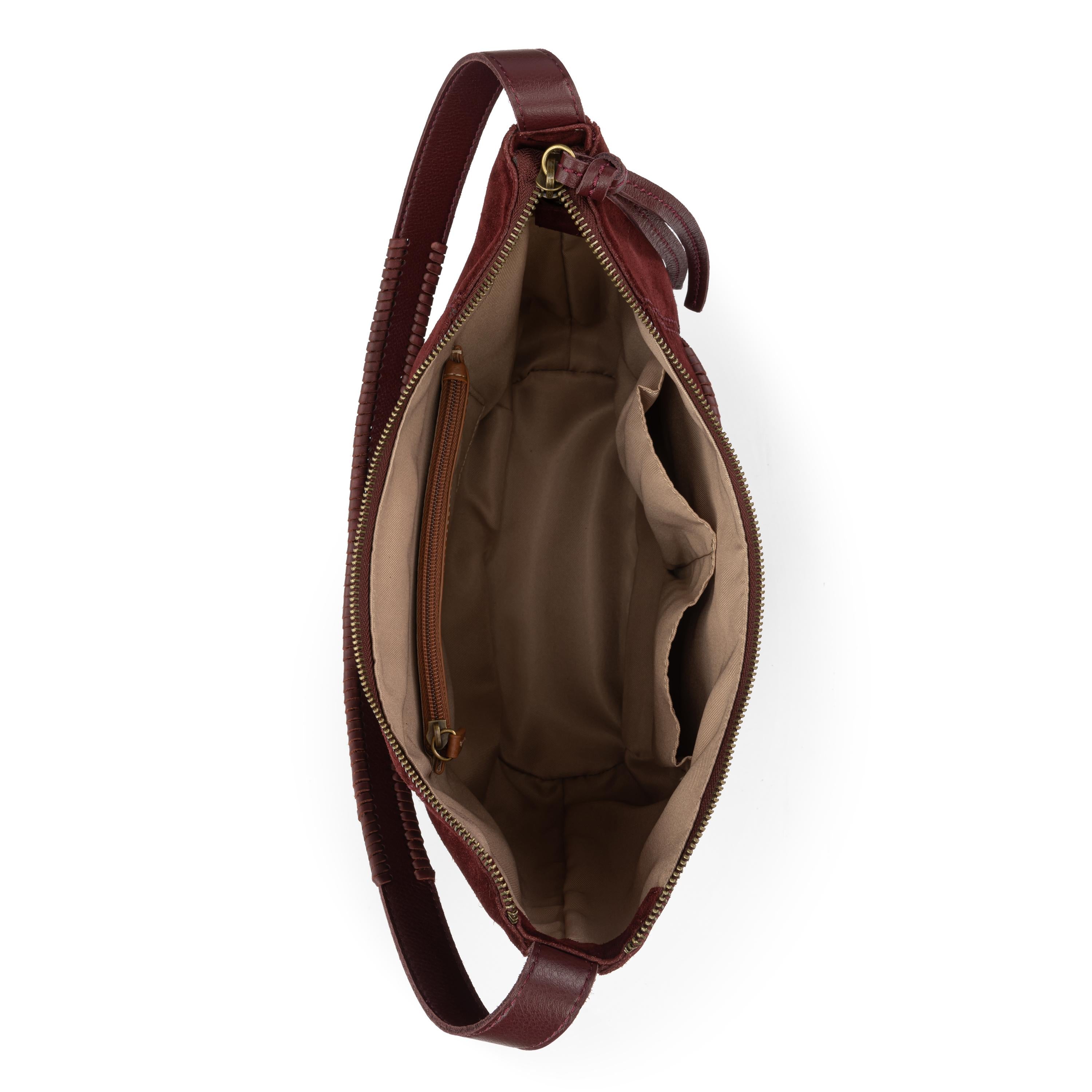 The Sak Sequoia Hobo - Leather - Black Cherry Suede Terra Stitch